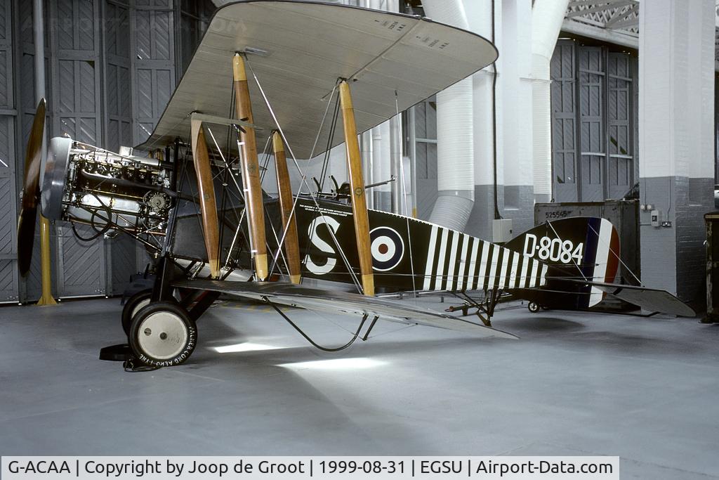 G-ACAA, 1932 Bristol F.2B Fighter C/N 7434, Seen in the hangar at Duxford; now flying in New Zealand.
