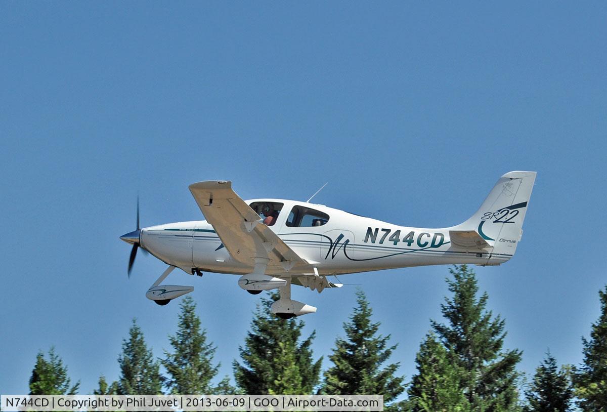 N744CD, 2003 Cirrus SR22 C/N 0024, Take off at Nevada County Air Park, Grass Valley, CA.