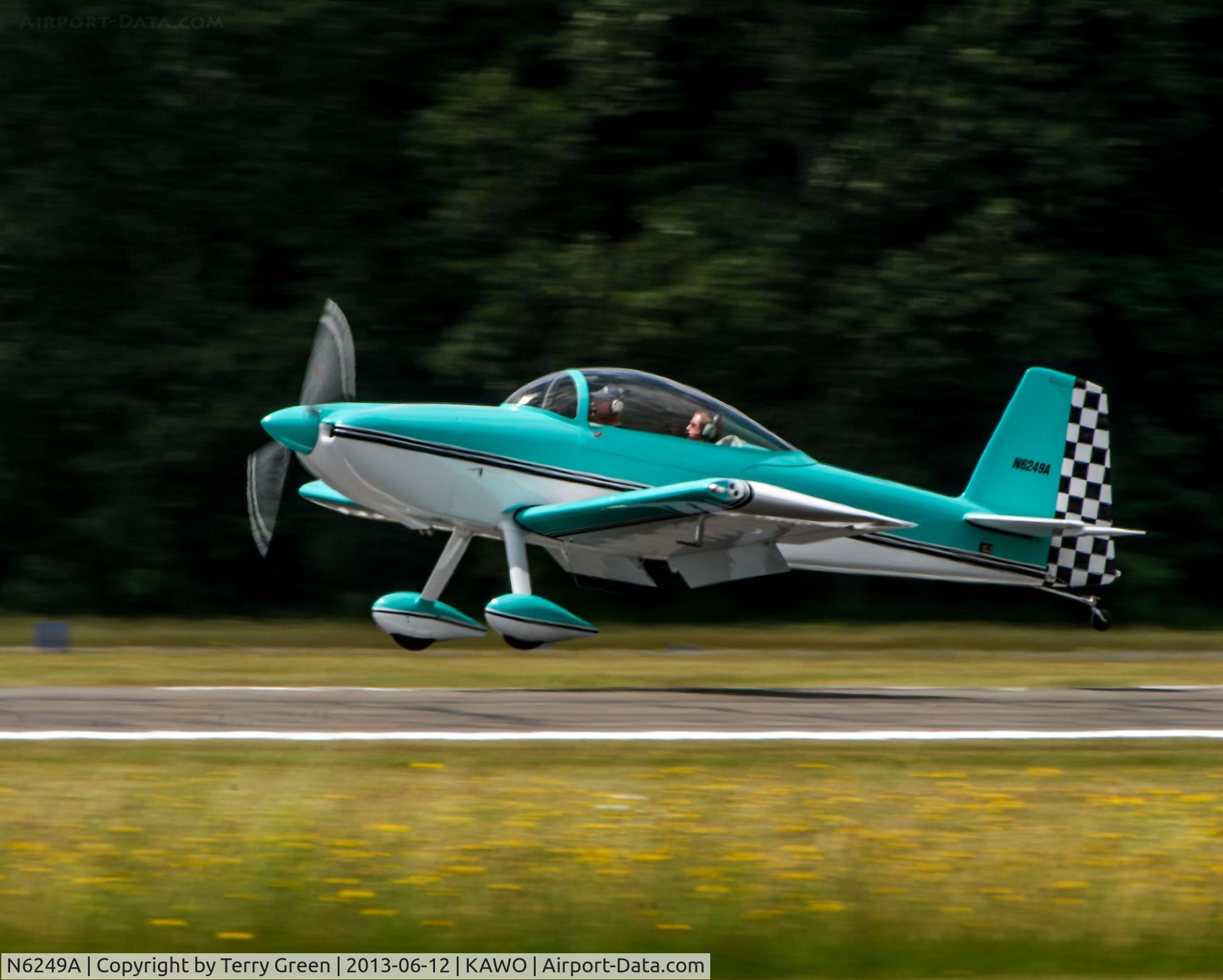 N6249A, 2010 Vans RV-8 C/N 82679, East side of runway 16 @ KAWO