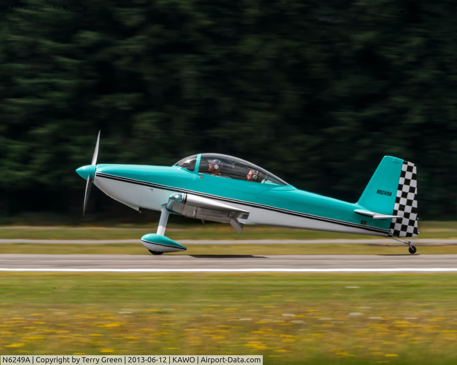 N6249A, 2010 Vans RV-8 C/N 82679, East side of runway 16 @ KAWO