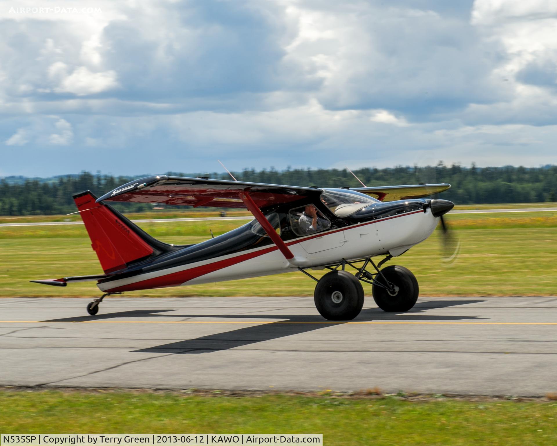 N535SP, 2012 Glasair GS-2 Sportsman C/N 7369, East side of runway 16 @ KAWO