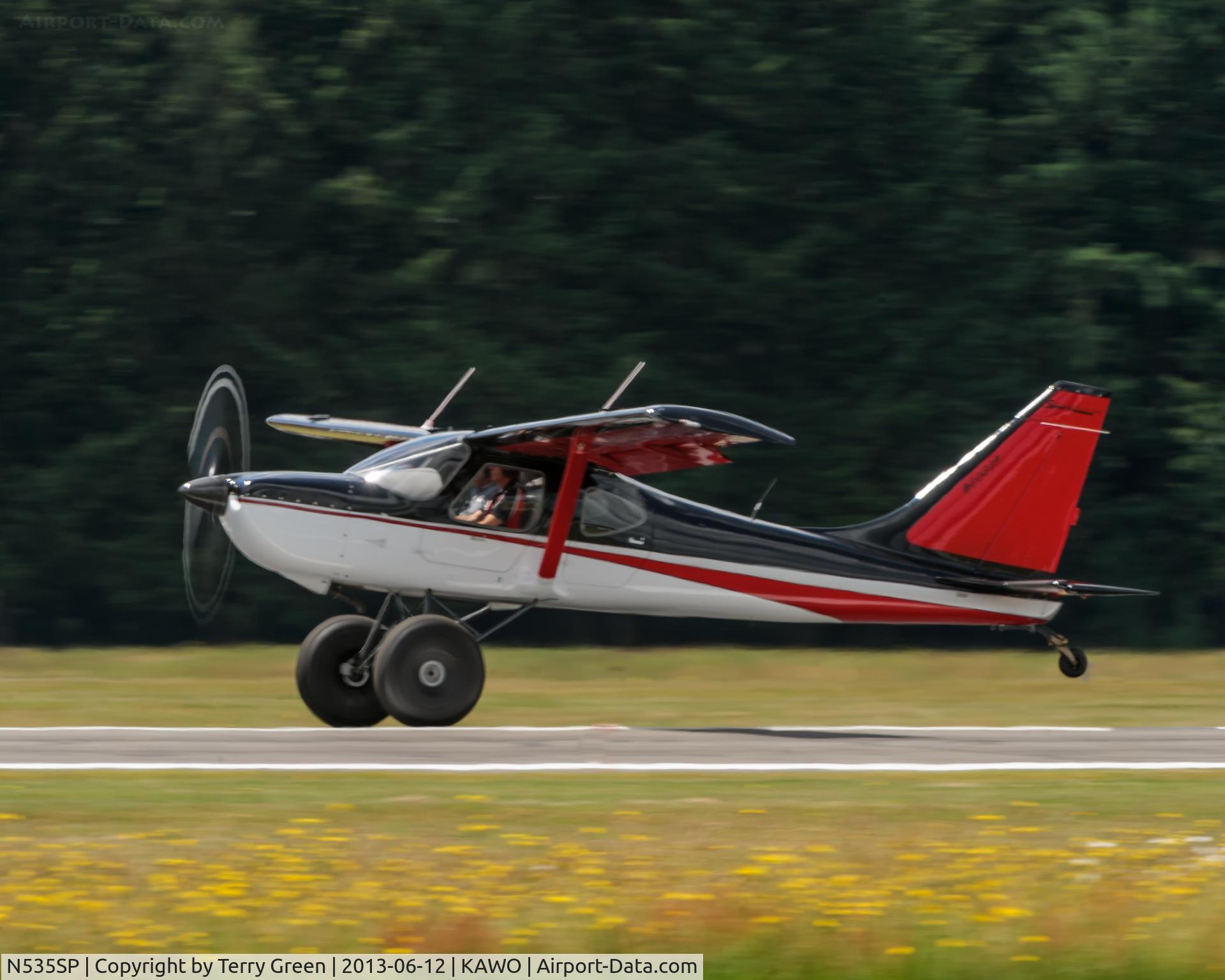N535SP, 2012 Glasair GS-2 Sportsman C/N 7369, East side of runway 16 @ KAWO