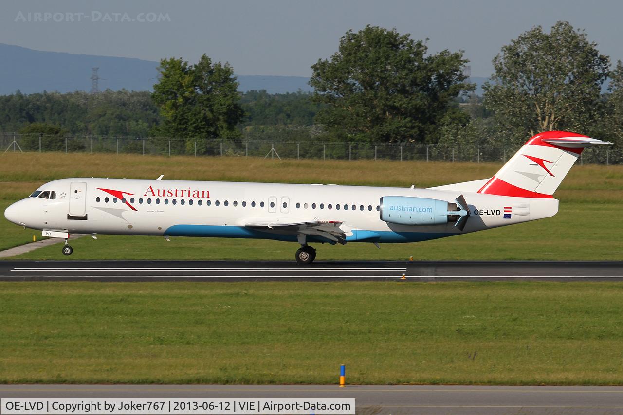 OE-LVD, 1994 Fokker 100 (F-28-0100) C/N 11515, Austrian Airlines