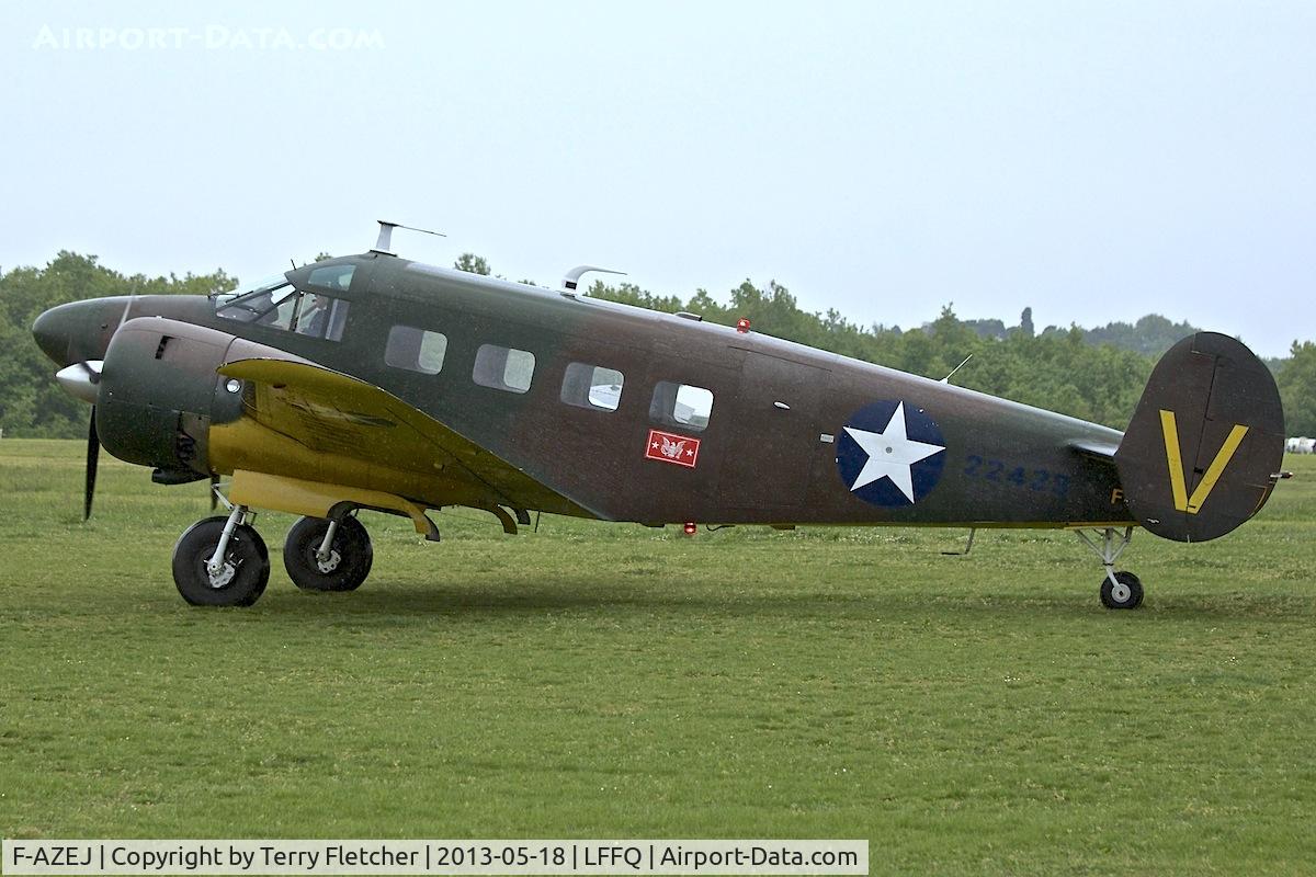 F-AZEJ, 1958 Beech E18S C/N BA-359, At 2013 Airshow at La Ferte Alais , Paris , France
