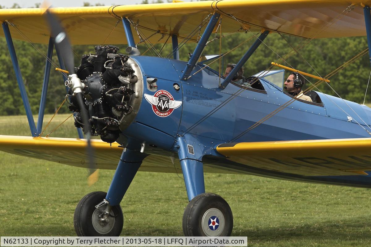 N62133, 1940 Boeing A75N1 (PT-17) C/N 75-548, At 2013 Airshow at La Ferte Alais , Paris , France