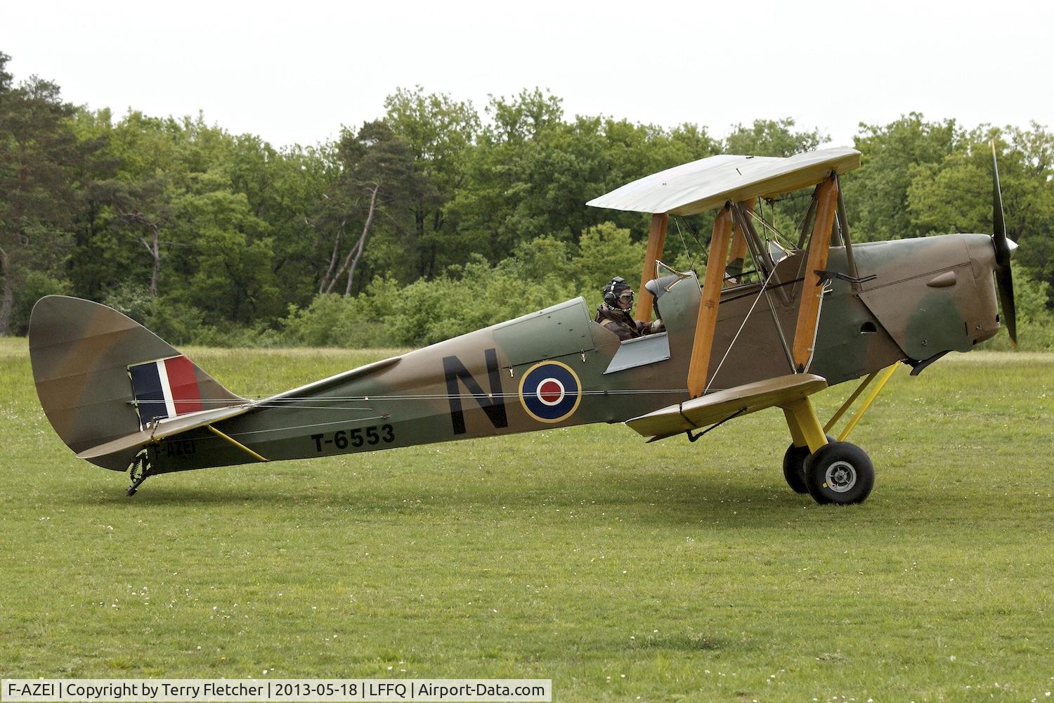 F-AZEI, 1941 De Havilland DH-82A Tiger Moth II C/N 84882, At 2013 Airshow at La Ferte Alais , Paris , France