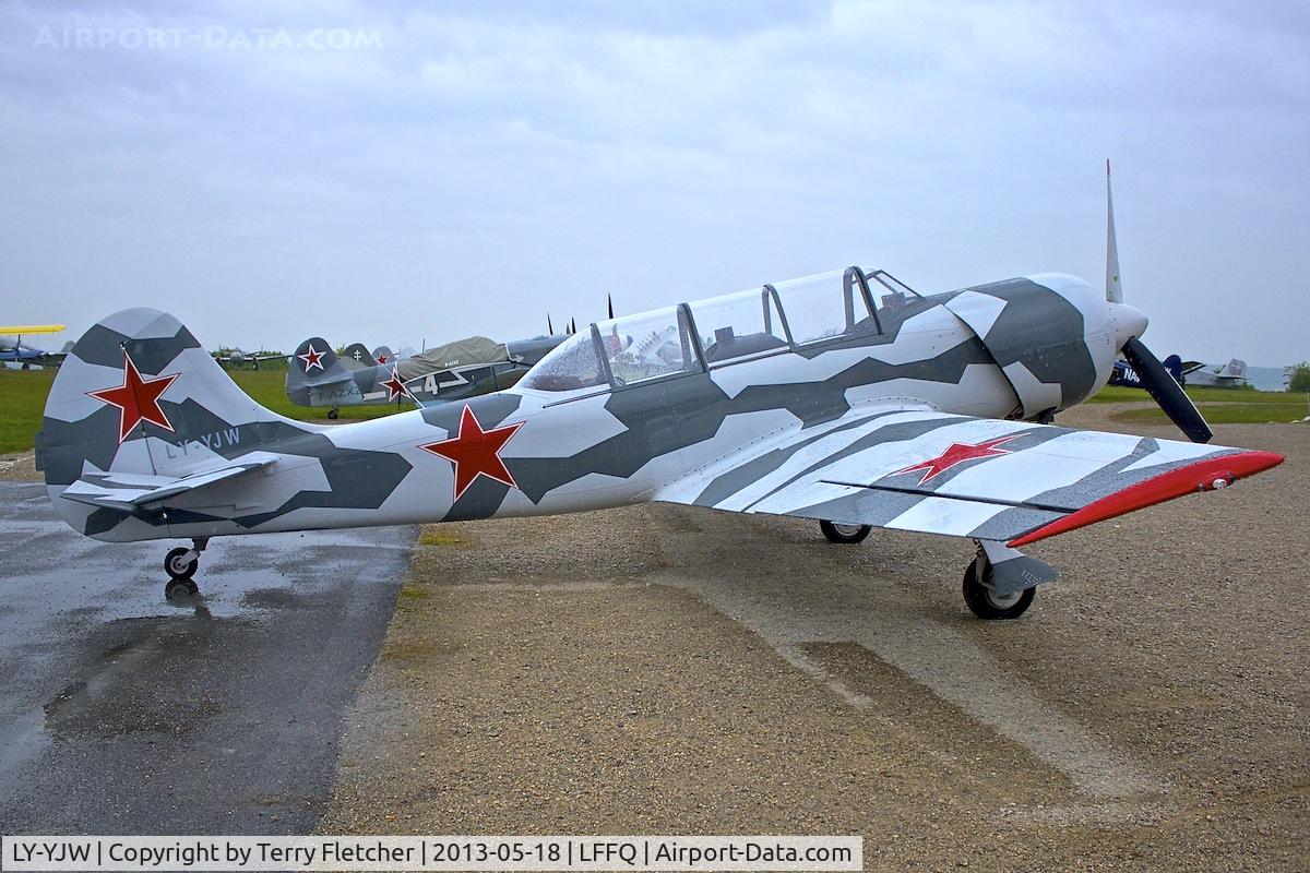 LY-YJW, Yakovlev Yak-52TD C/N 877807, At 2013 Airshow at La Ferte Alais , Paris , France