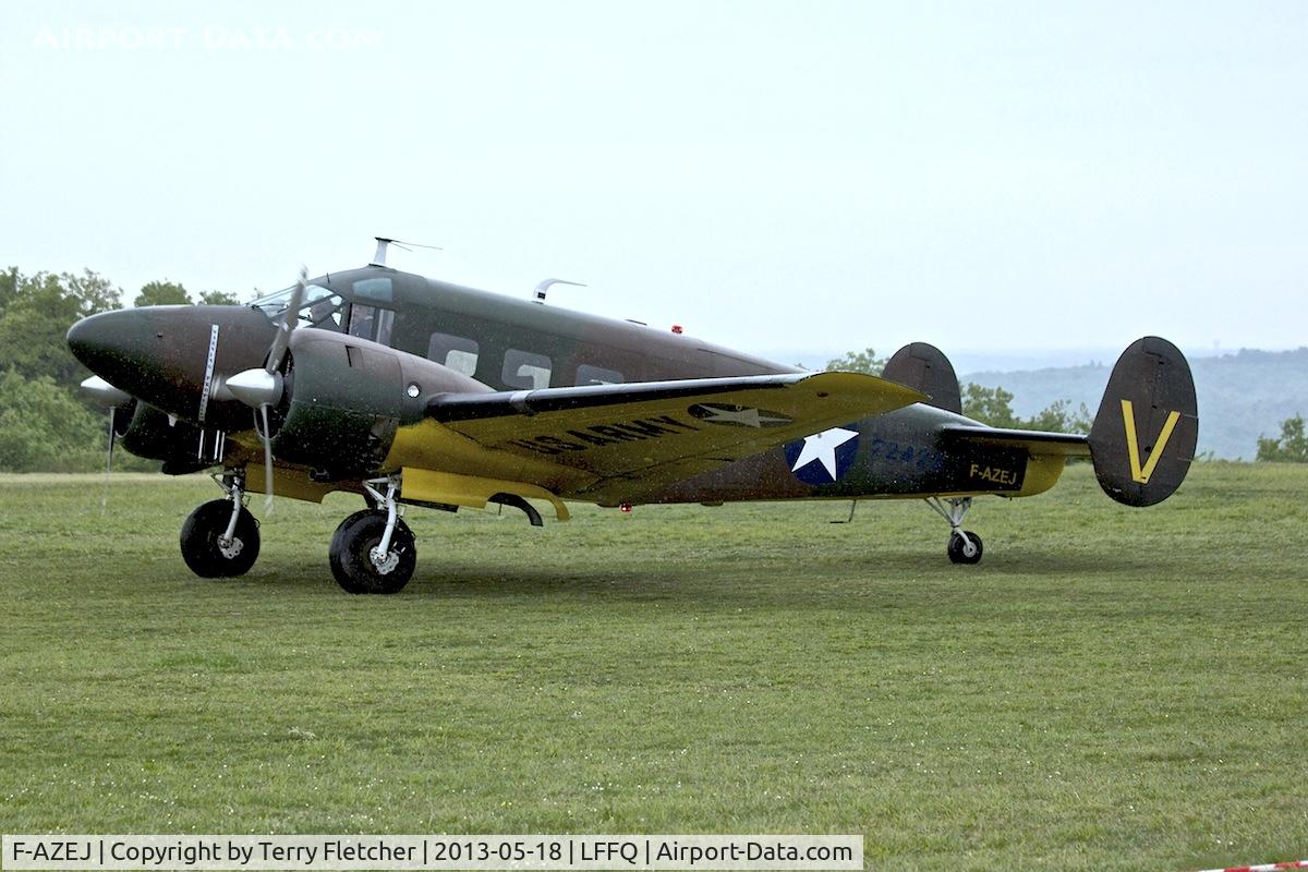 F-AZEJ, 1958 Beech E18S C/N BA-359, At 2013 Airshow at La Ferte Alais , Paris , France