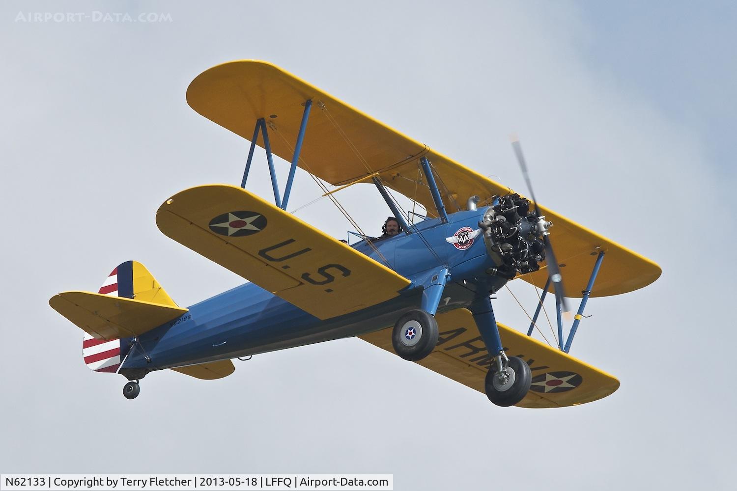 N62133, 1940 Boeing A75N1 (PT-17) C/N 75-548, At 2013 Airshow at La Ferte Alais , Paris , France