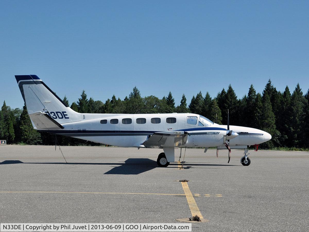 N33DE, 1982 Cessna 441 Conquest II C/N 441-0308, Parked at Nevada County Air Park, Grass Valley, CA.