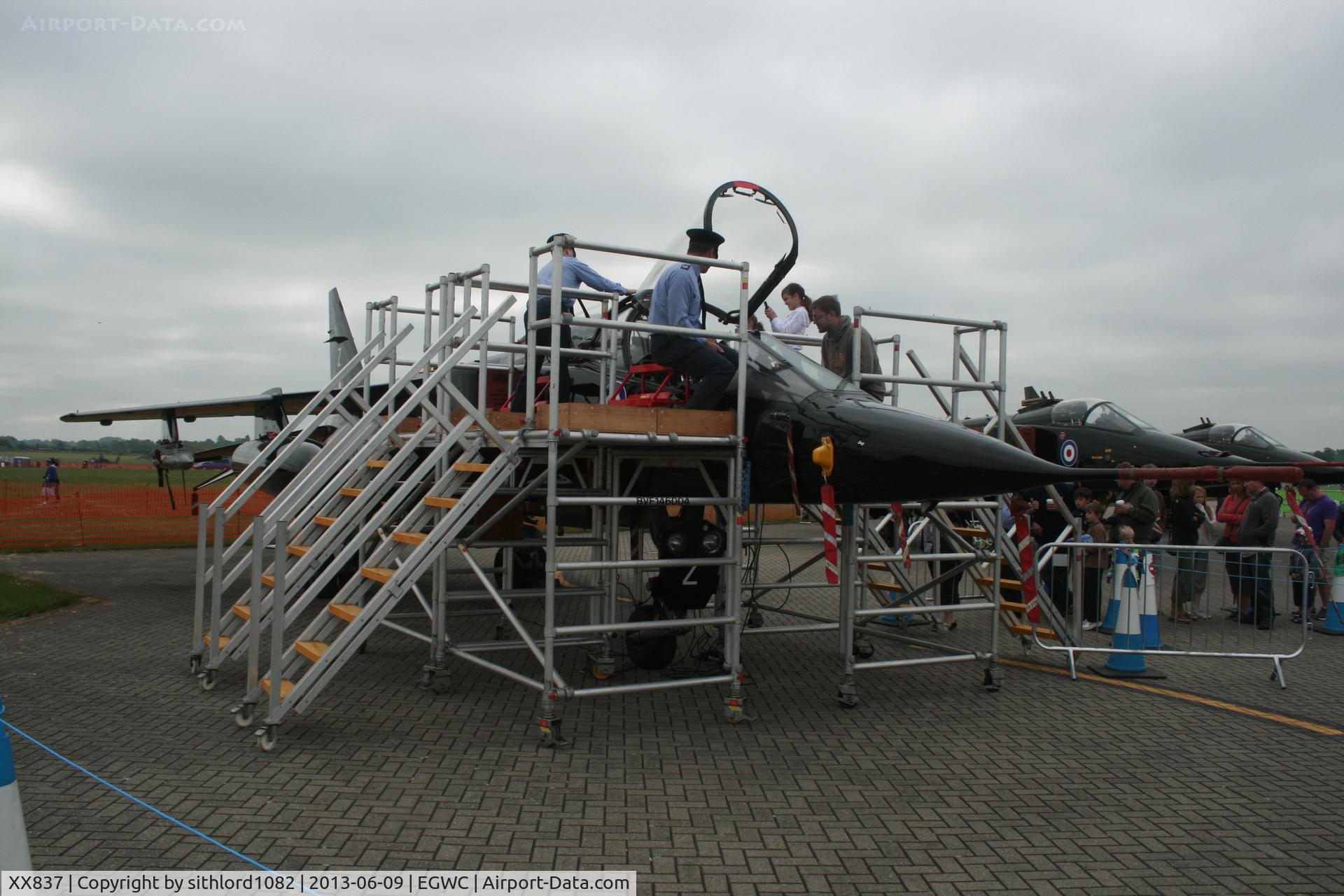 XX837, 1975 Sepecat Jaguar T.2 C/N B.25, Open cockpit at Cosford Airshow 2013