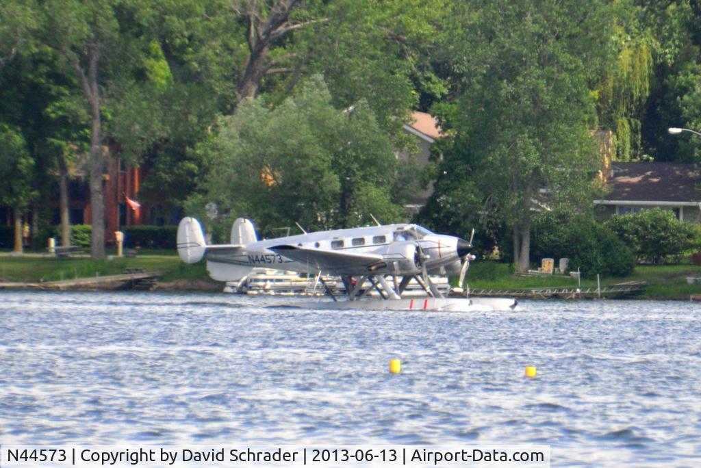 N44573, 1944 Beech C18S C/N 7678, I saw this classic plane take off from Bald Eagle Lake, MN today