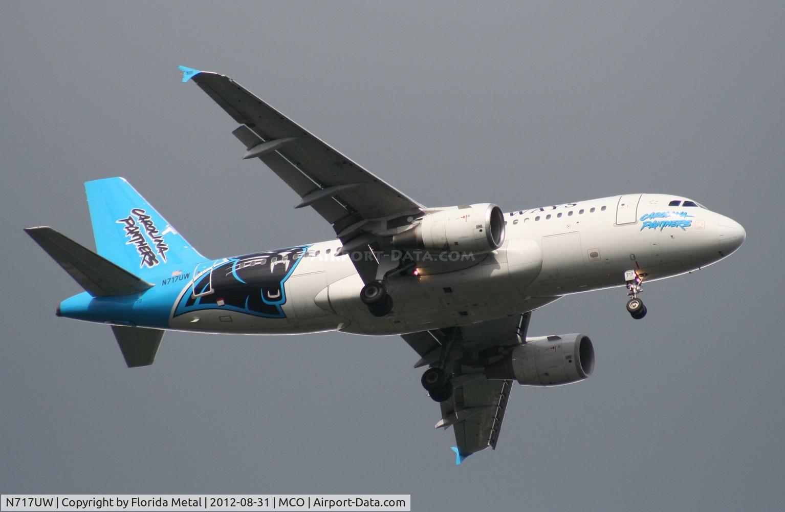 N717UW, 1999 Airbus A319-112 C/N 1069, USAirways Carolina Panthers (NFL) A319