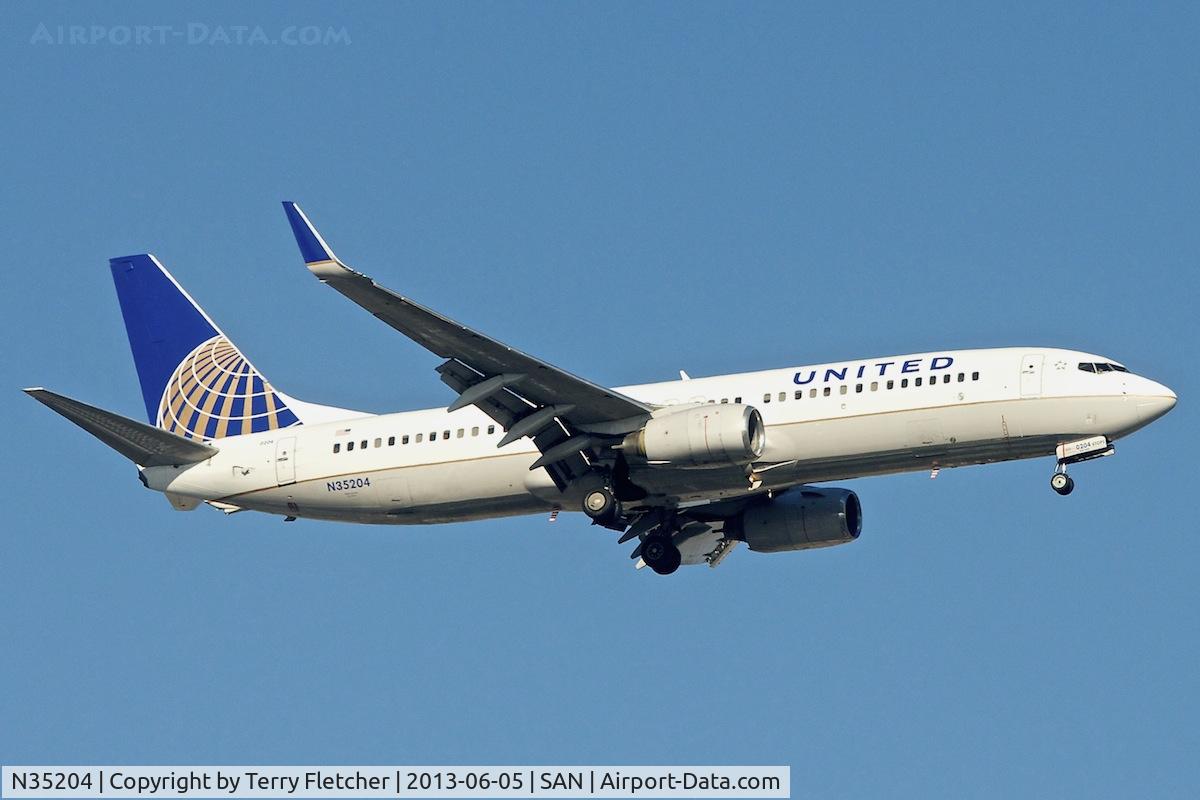 N35204, 2000 Boeing 737-824 C/N 30576, 2000 Boeing 737-824, c/n: 30576 on approach to San Diego Airport