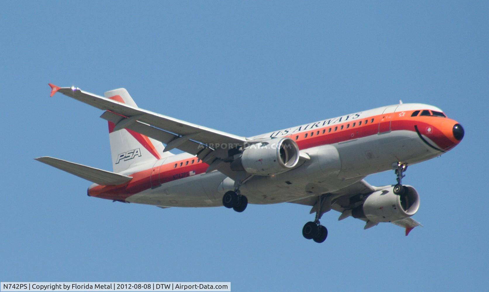 N742PS, 2000 Airbus A319-112 C/N 1275, PSA (US Airways retro) A319