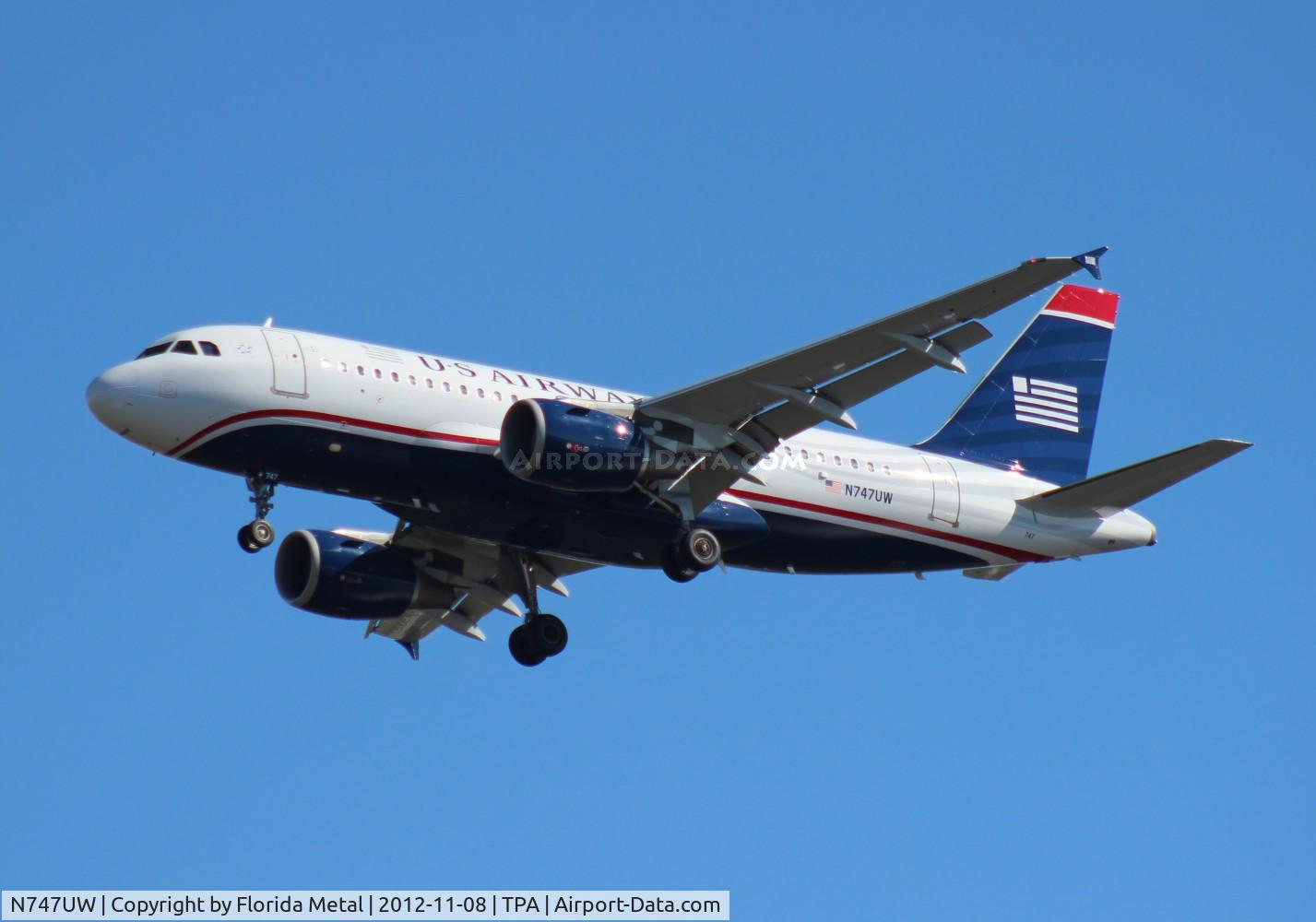 N747UW, 2000 Airbus A319-112 C/N 1301, US Airways A319