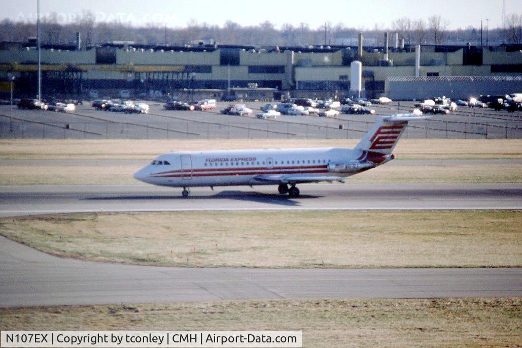 N107EX, 1965 BAC 111-201AC One-Eleven C/N BAC.085, Florida Express taken at Port Columbus (CMH) March 1987. Now flying as G-ASTJ in United Kingdom