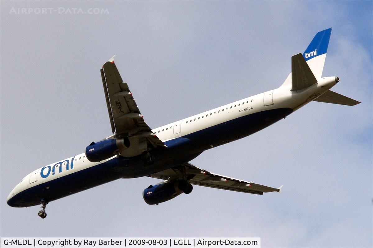 G-MEDL, 2006 Airbus A321-231 C/N 2653, Airbus A321-231 [2653] (bmi British Midland) Home~G 03/08/2009.  On approach 27R.
