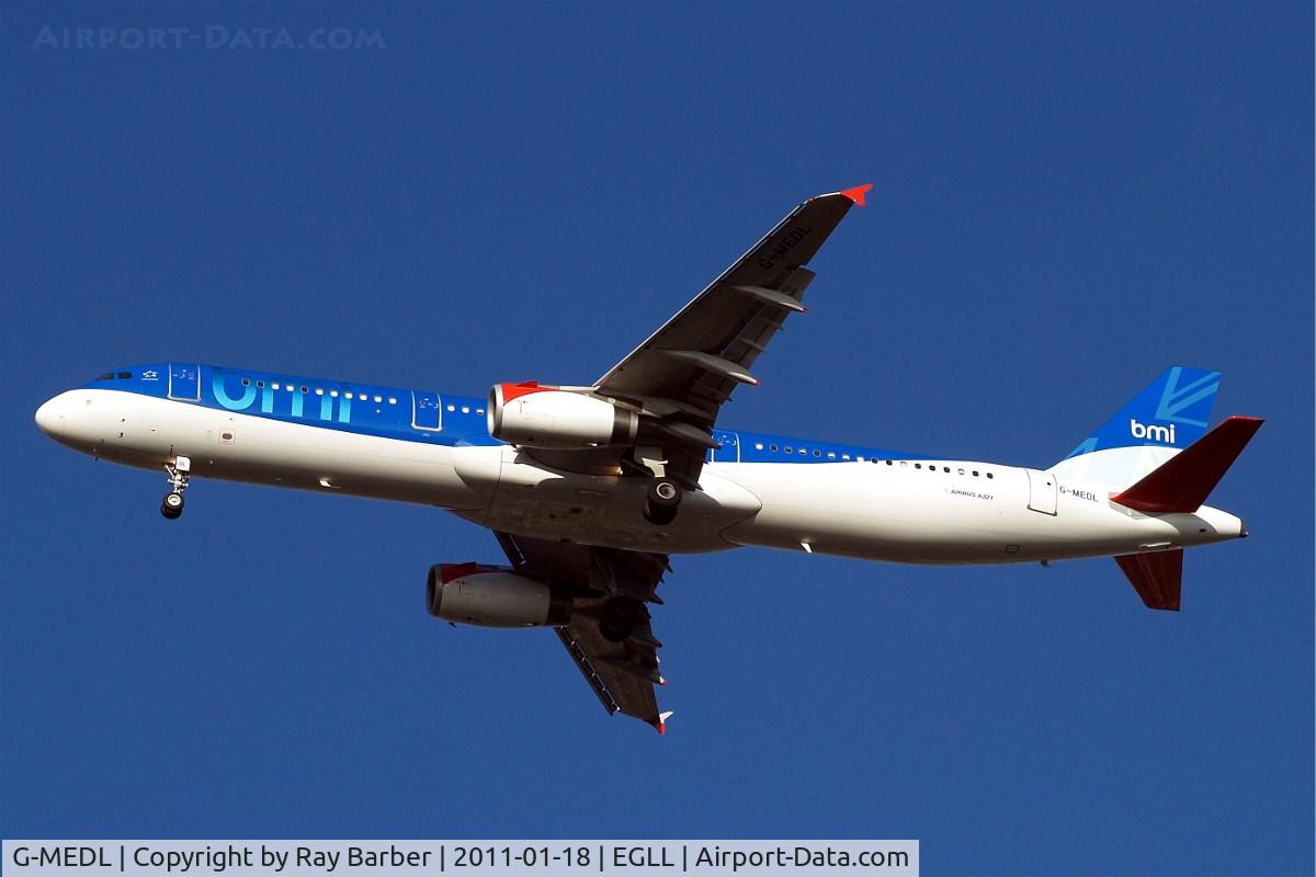 G-MEDL, 2006 Airbus A321-231 C/N 2653, Airbus A321-231 [2653] (bmi British Midland) Home~G 18/01/2011. On approach 27R.