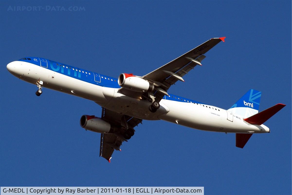G-MEDL, 2006 Airbus A321-231 C/N 2653, Airbus A321-231 [2653] (bmi British Midland) Home~G 18/01/2011. On approach 27R.