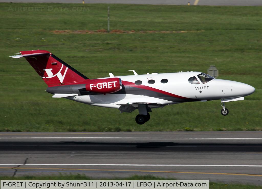 F-GRET, 2008 Cessna 510 Citation Mustang Citation Mustang C/N 510-0141, Landing rwy 14R