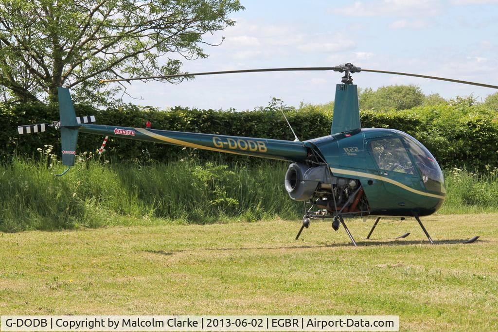G-DODB, 1988 Robinson R22 Beta C/N 0911, Robinson R22 Beta at The Real Aeroplane Club's Jolly June Jaunt, Breighton Airfield, 2013.