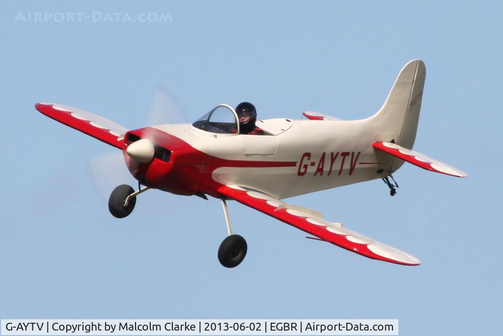 G-AYTV, 1971 Jurca MJ-2D Tempete C/N PFA 2002, Jurca MJ-2D Tempete at The Real Aeroplane Club's Jolly June Jaunt, Breighton Airfield, 2013.