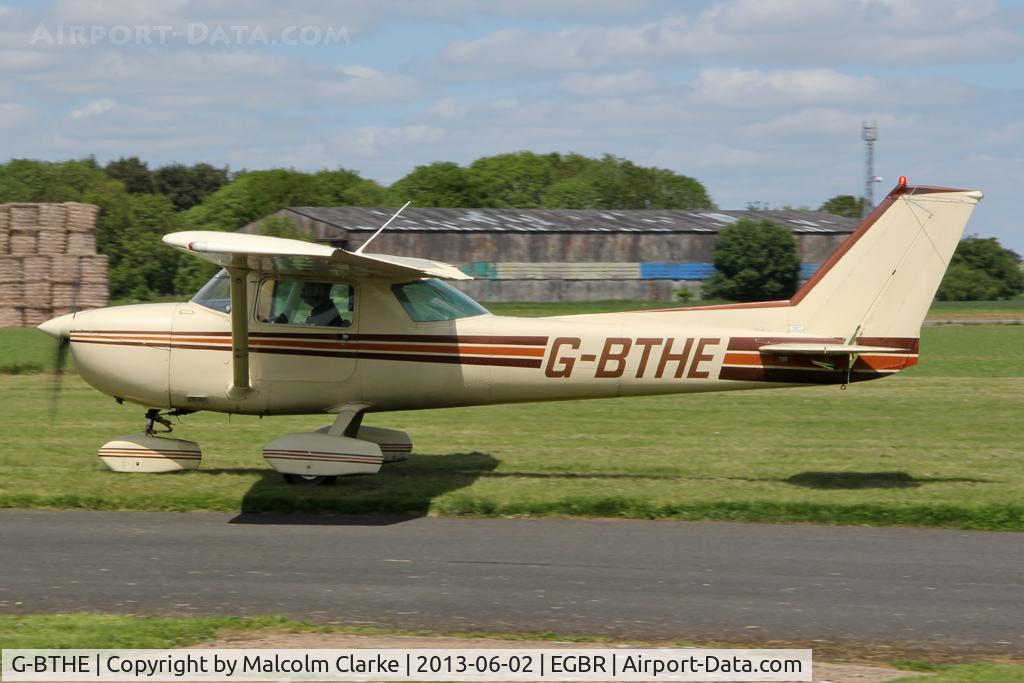 G-BTHE, 1974 Cessna 150L C/N 150-75340, Cessna 150L at The Real Aeroplane Club's Jolly June Jaunt, Breighton Airfield, 2013.