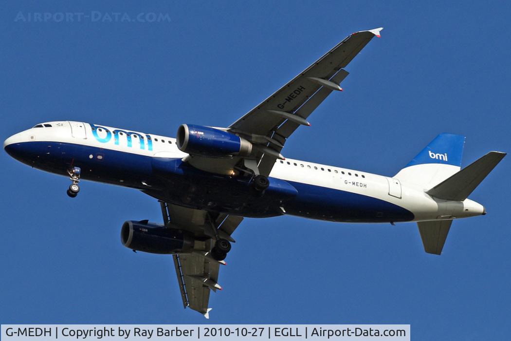 G-MEDH, 2003 Airbus A320-232 C/N 1922, Airbus A320-232 [1922] (bmi British Midland) Home~G. 27/10/2010. On approach 27R