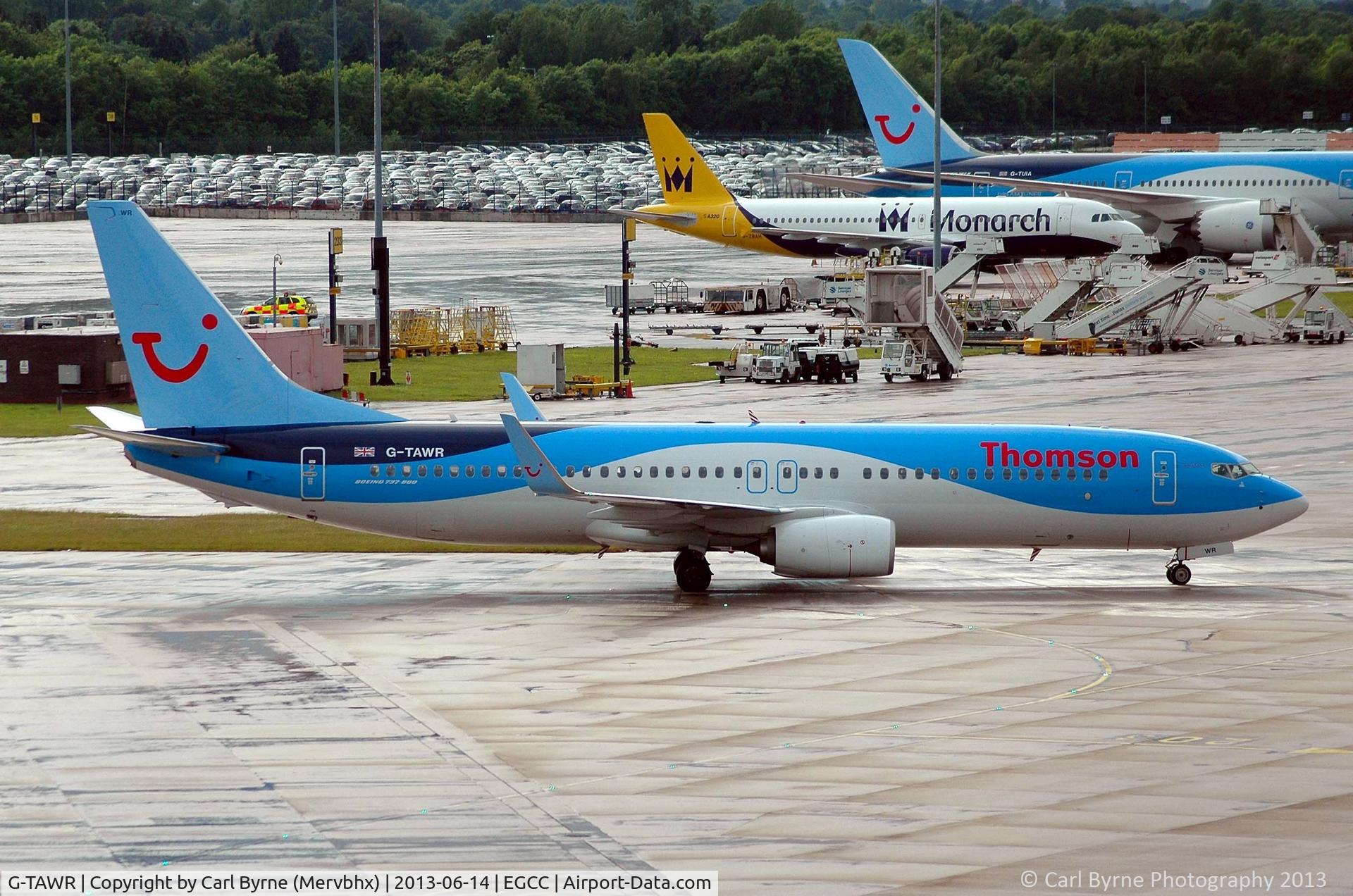 G-TAWR, 2013 Boeing 737-8K5 C/N 37256, Thomson's latest 737 taken from the MSCP.