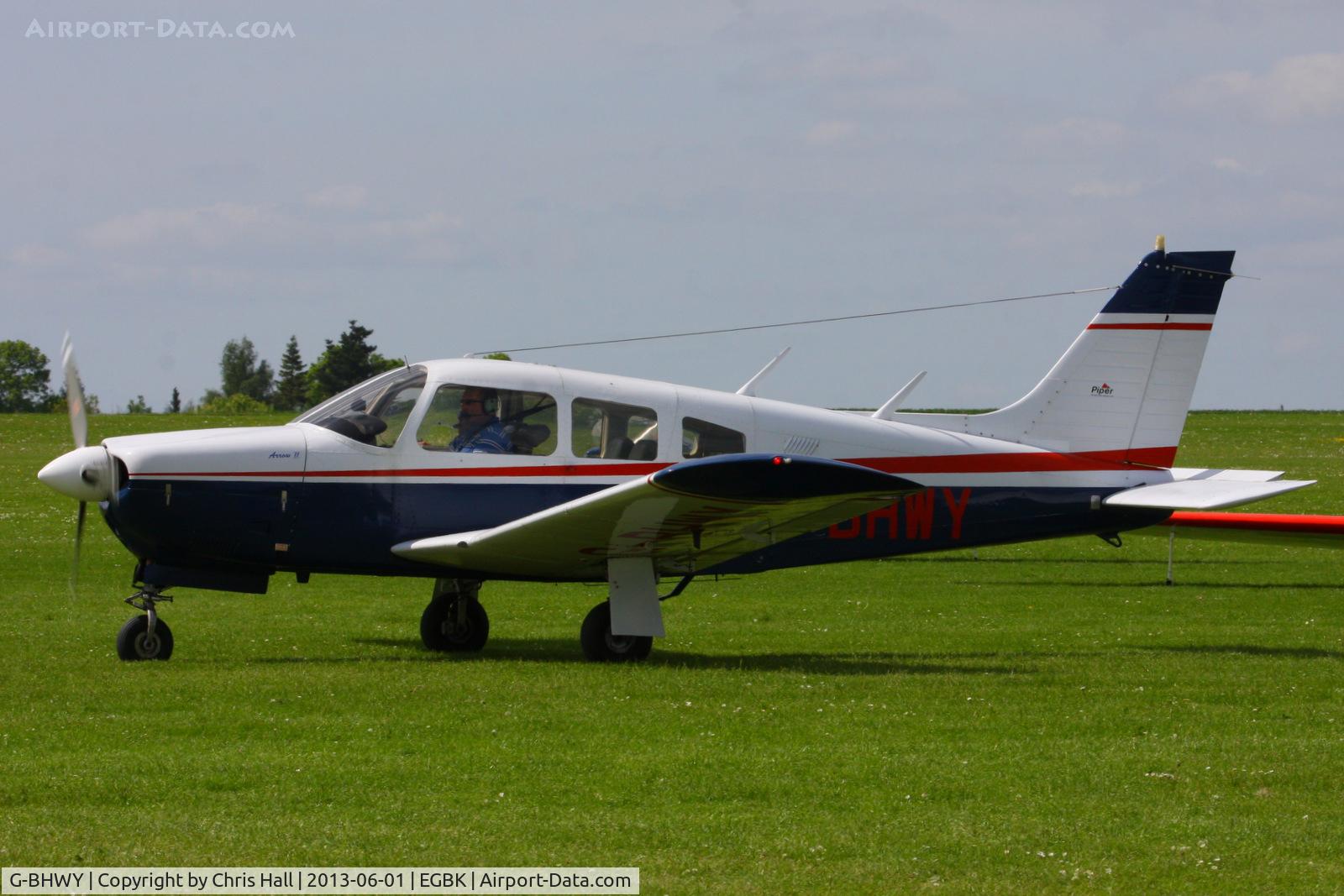 G-BHWY, 1973 Piper PA-28R-200-2 Cherokee Arrow II C/N 28R-7435059, at AeroExpo 2013