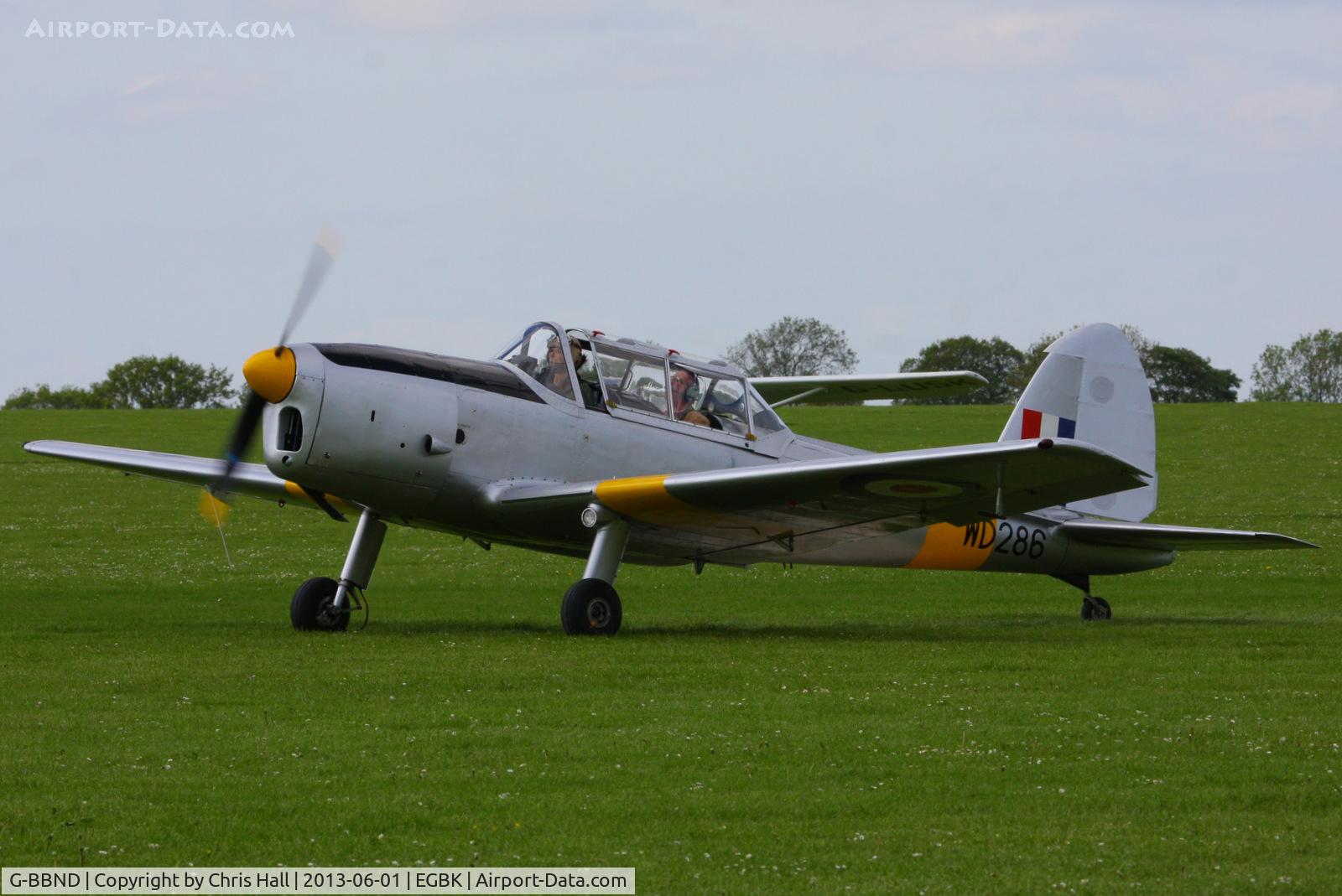 G-BBND, 1950 De Havilland DHC-1 Chipmunk T.10 C/N C1/0225, at AeroExpo 2013