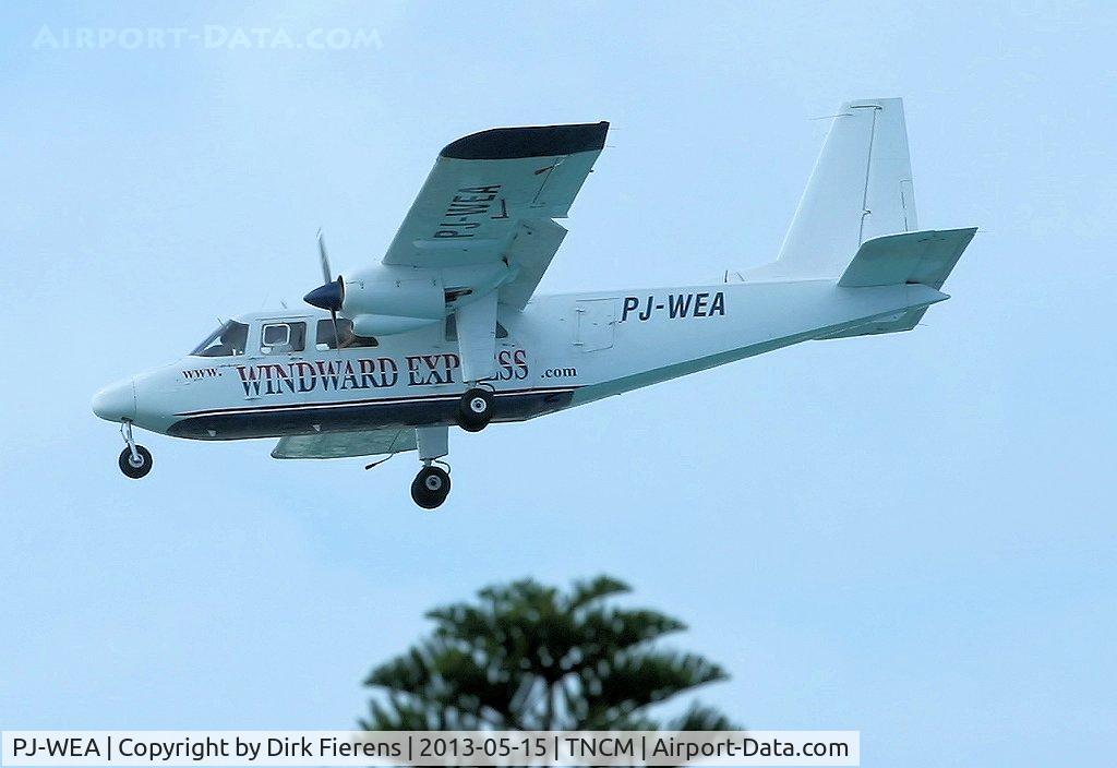 PJ-WEA, 1972 Britten-Norman BN-2A-26 Islander C/N 659, On short final to rwy 10
