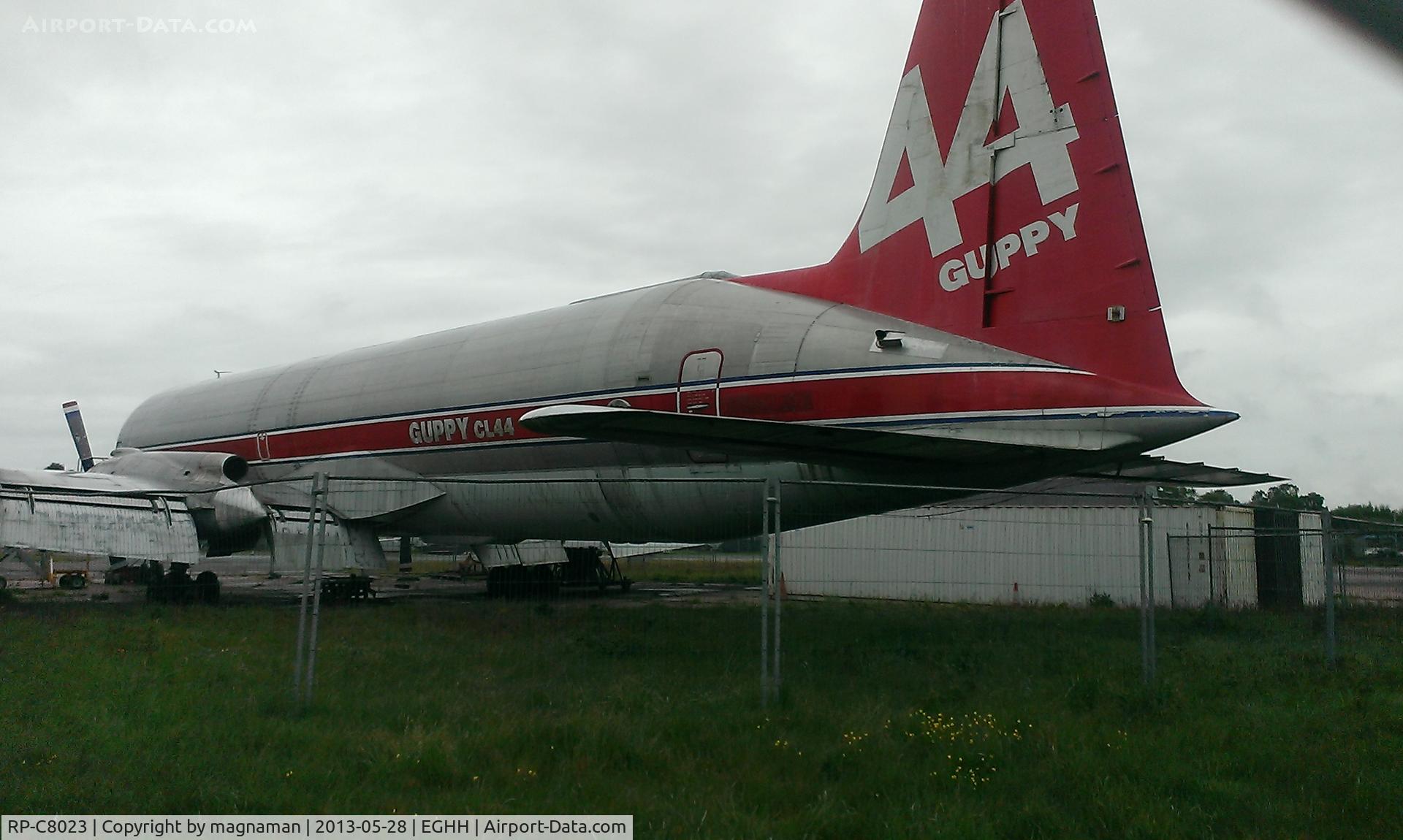 RP-C8023, 1969 Canadair CL-44-0 Skymonster C/N 16, In storage awaiting funds to restore to flying condition. Registration now removed.
