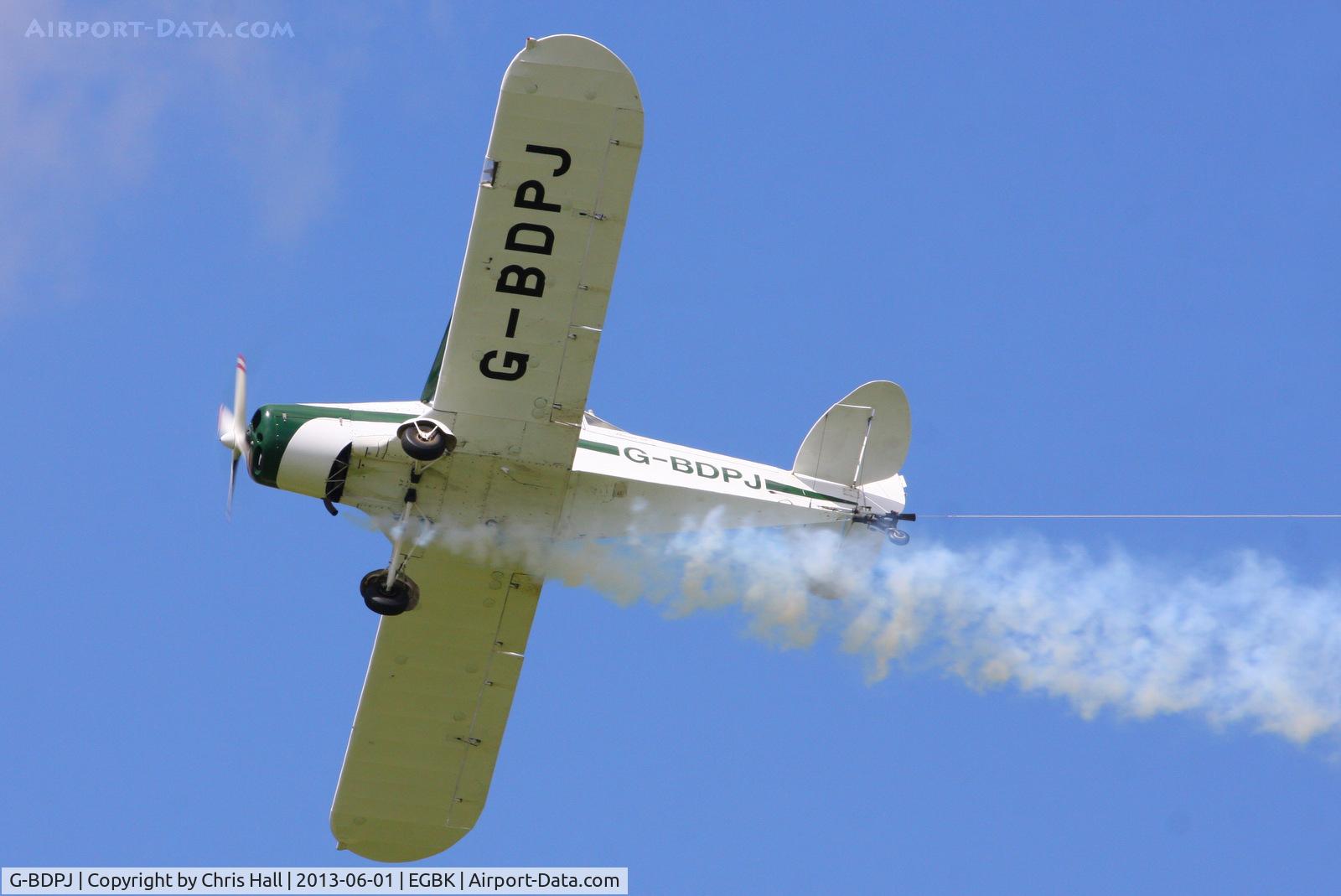 G-BDPJ, 1965 Piper PA-25-235 Pawnee C/N 25-3665, displaying at AeroExpo 2013