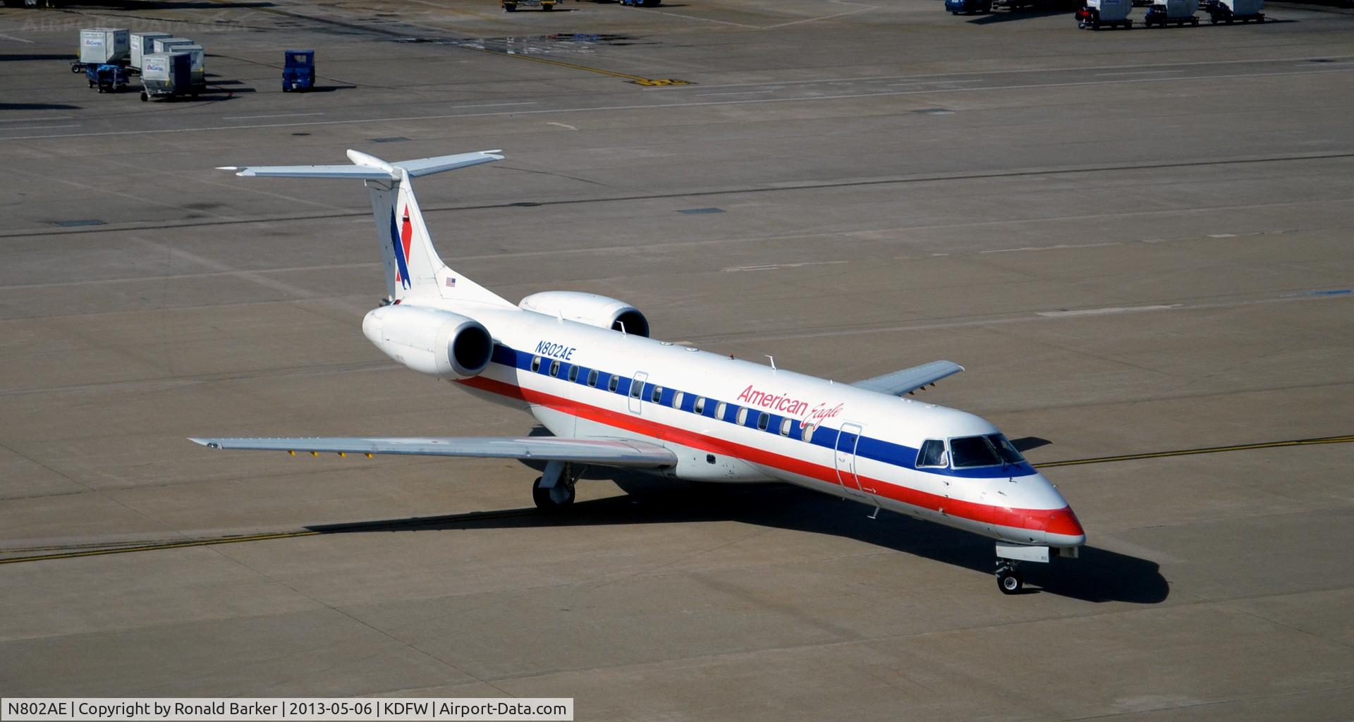 N802AE, 2001 Embraer ERJ-140LR (EMB-135KL) C/N 145471, Taxi DFW