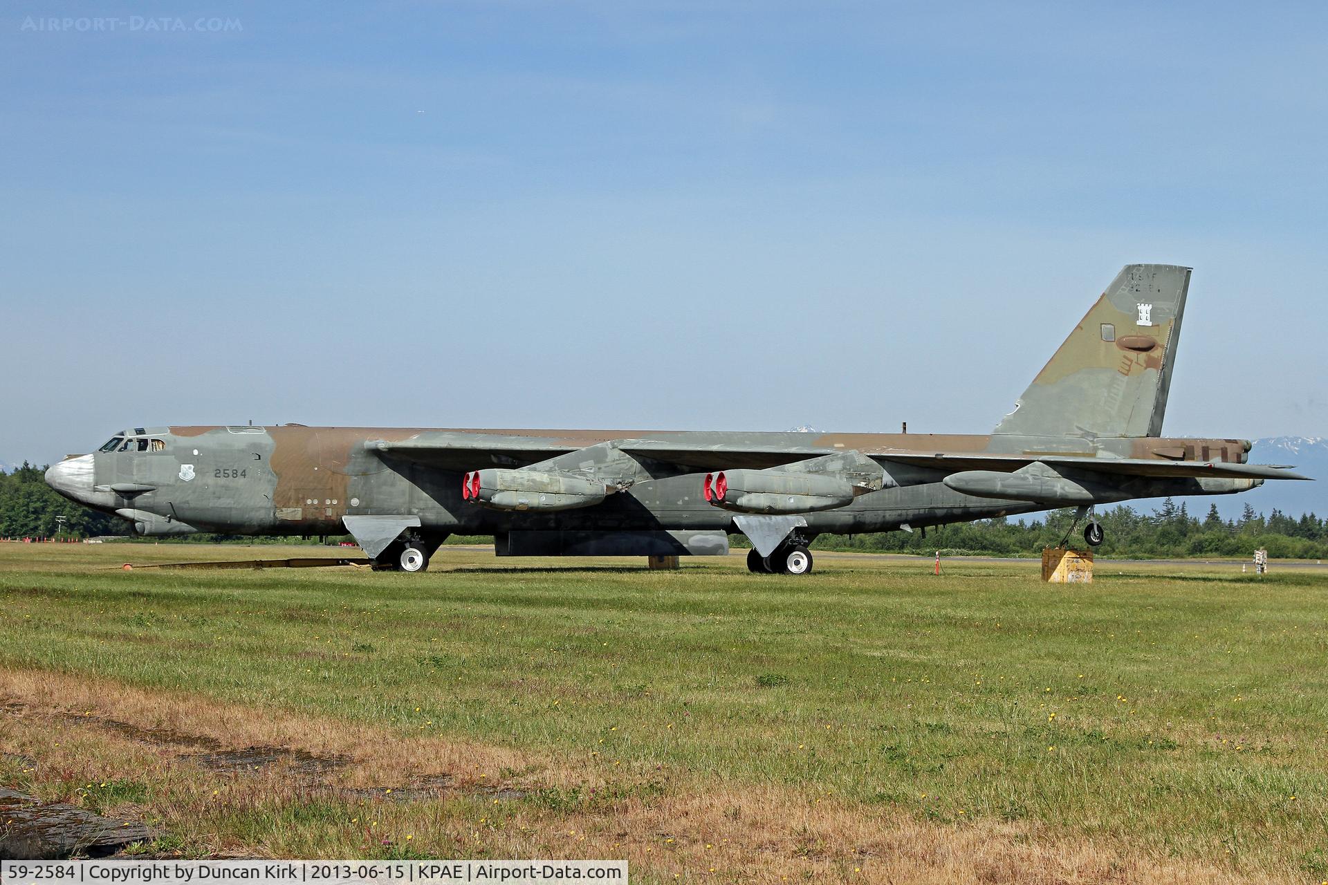 59-2584, 1959 Boeing B-52G Stratofortress C/N 464347, Annual shot of the B-52 in a slow demise on the grass at Paine Field