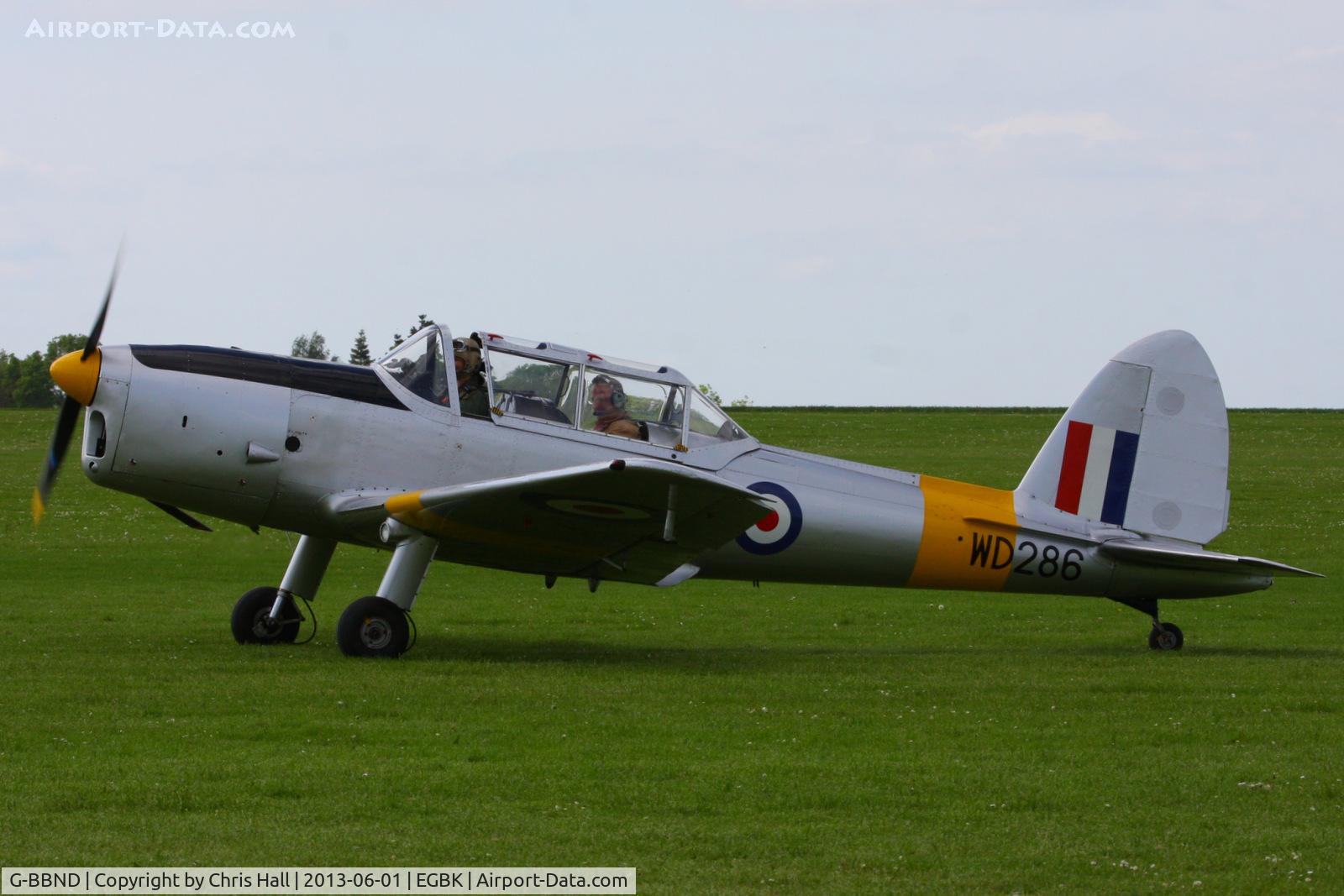 G-BBND, 1950 De Havilland DHC-1 Chipmunk T.10 C/N C1/0225, at AeroExpo 2013