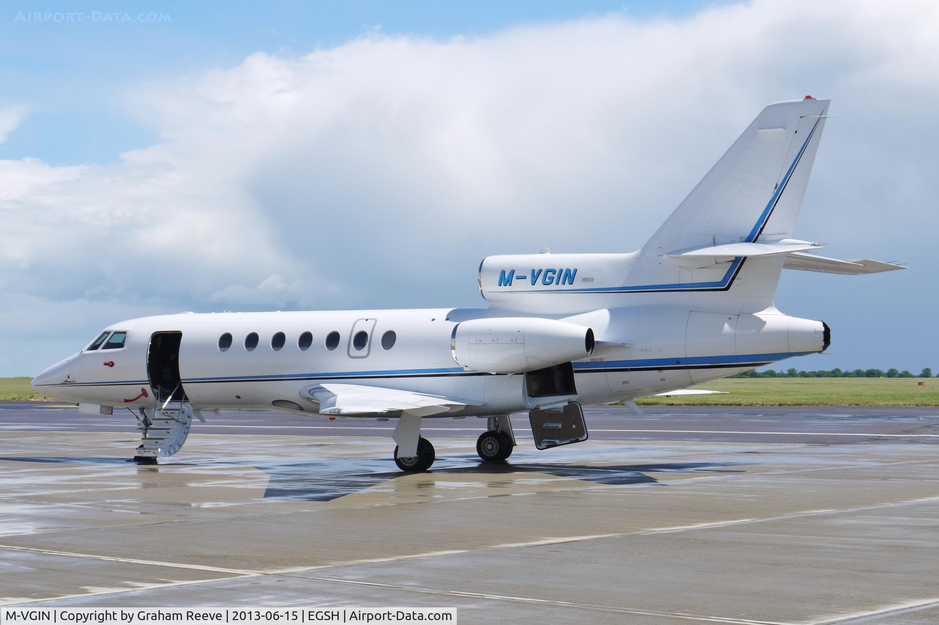 M-VGIN, 2001 Dassault Falcon 50EX C/N 320, Parked at Norwich.