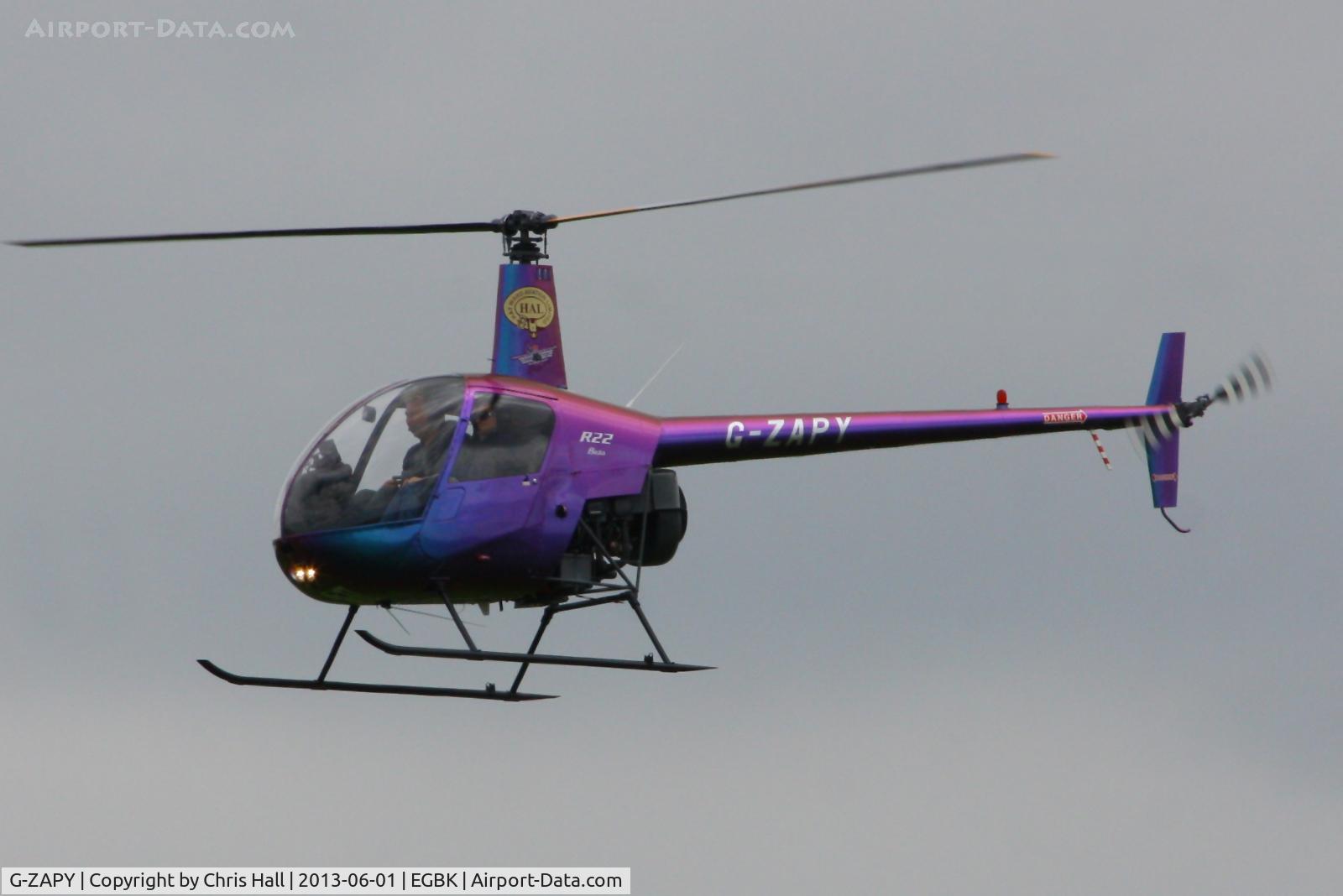 G-ZAPY, 1988 Robinson R22 Beta C/N 0788, at AeroExpo 2013