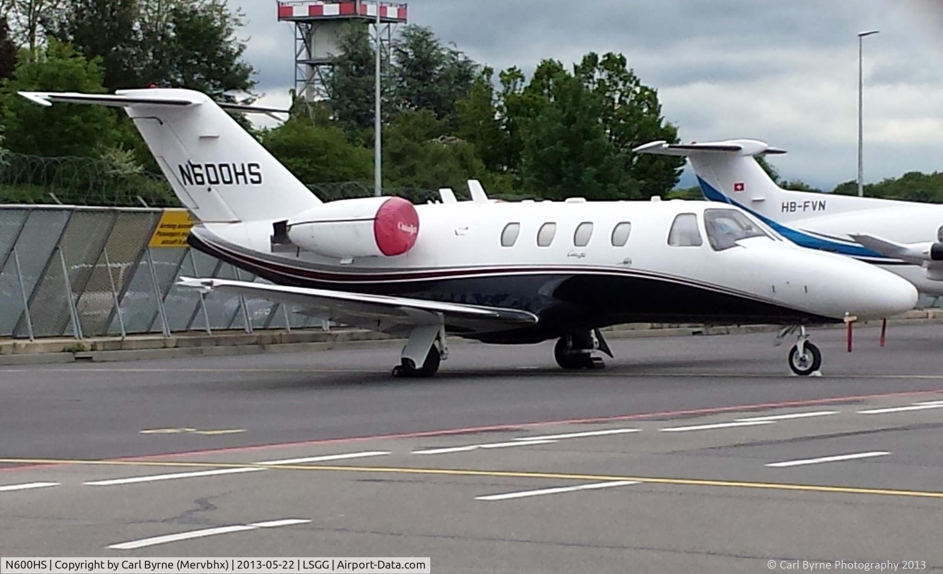 N600HS, 1995 Cessna 525 CitationJet CJ1 C/N 525-0089, Taken from the RUAG car park.