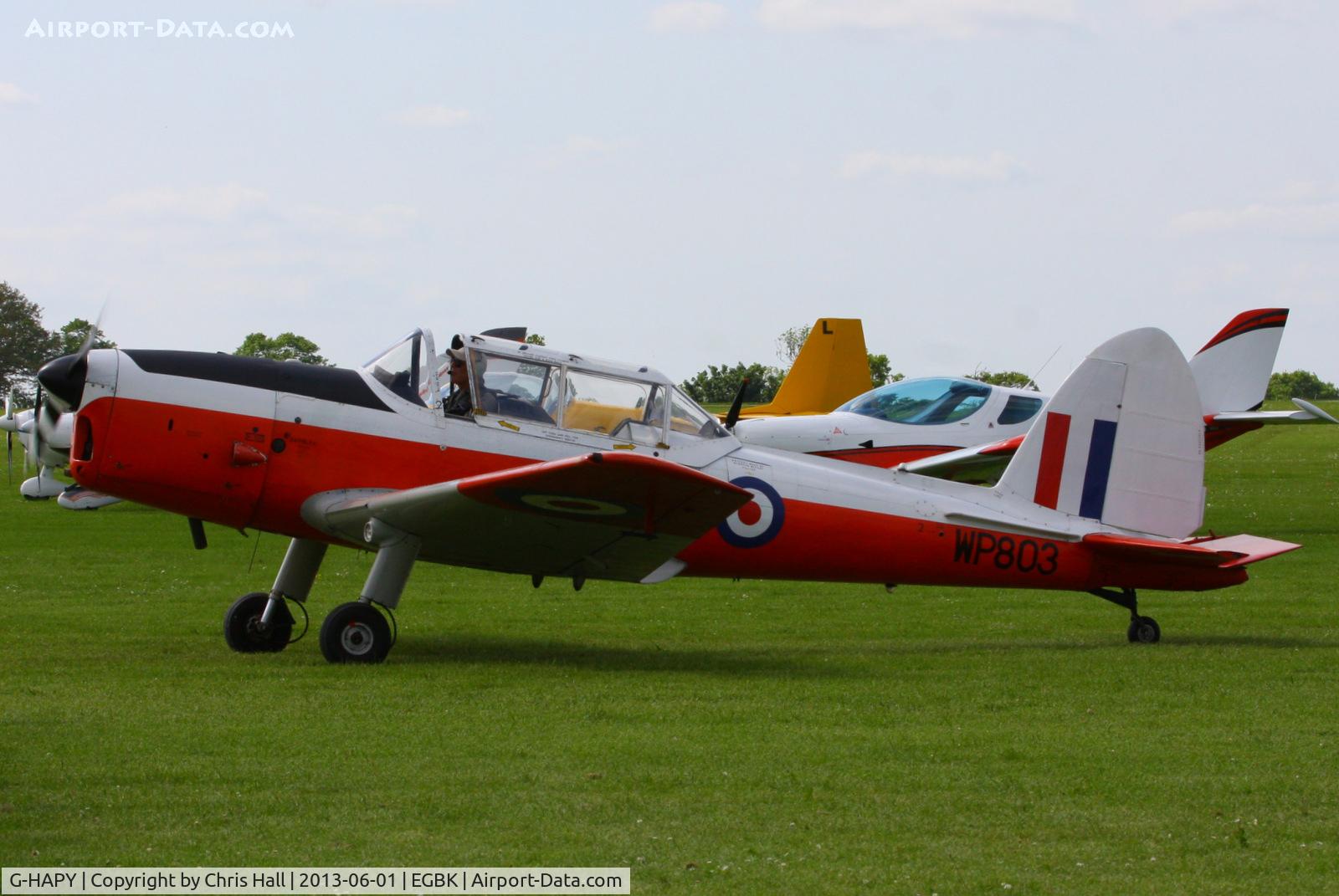 G-HAPY, 1952 De Havilland DHC-1 Chipmunk T.10 C/N C1/0697, at AeroExpo 2013