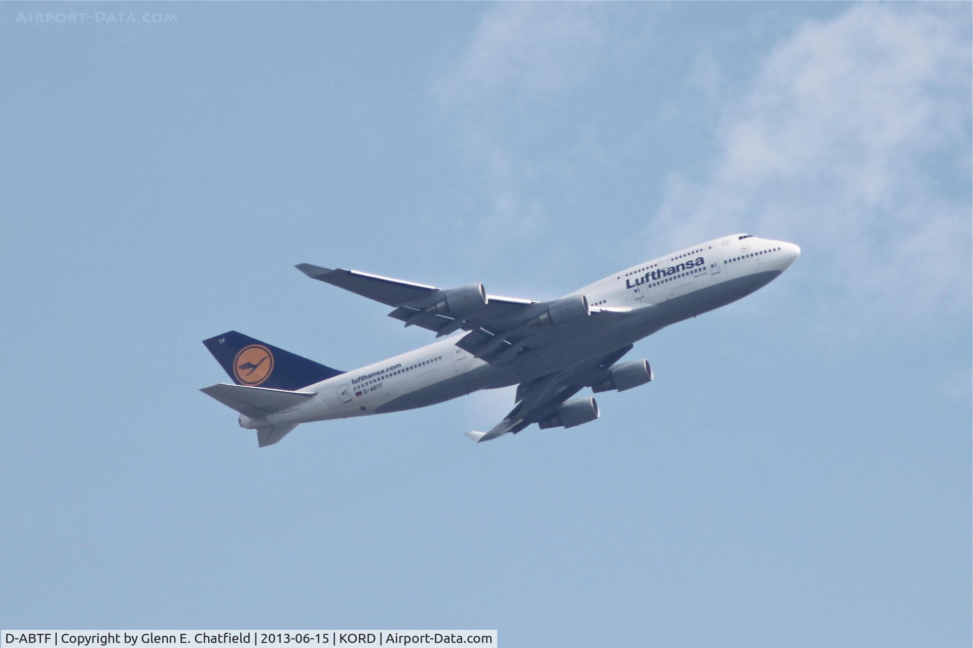 D-ABTF, 1991 Boeing 747-430M C/N 24967, Over Itasca after departing O'Hare
