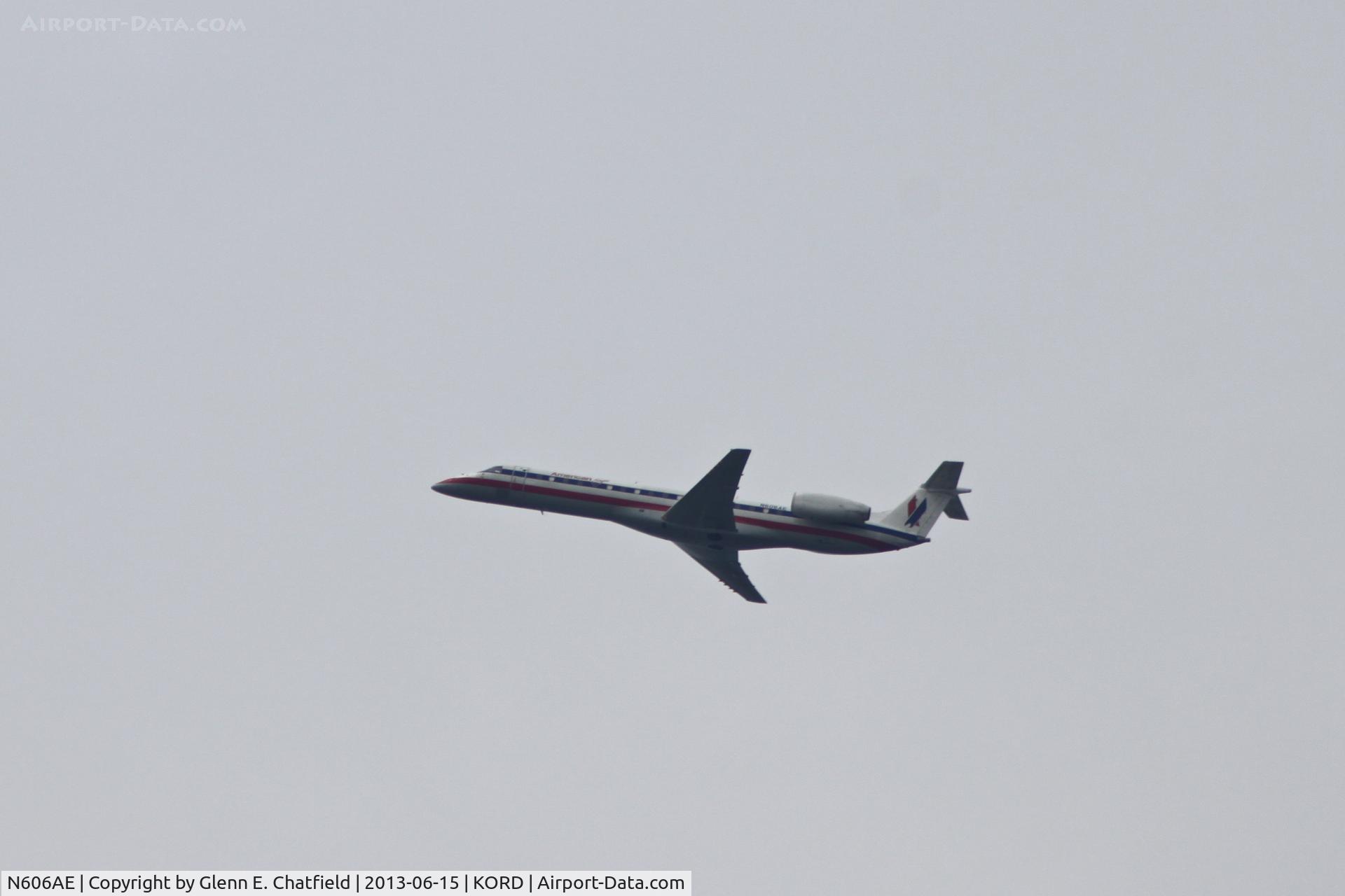N606AE, 1998 Embraer ERJ-145LR (EMB-145LR) C/N 145062, Over Itasca after departing O'Hare airport