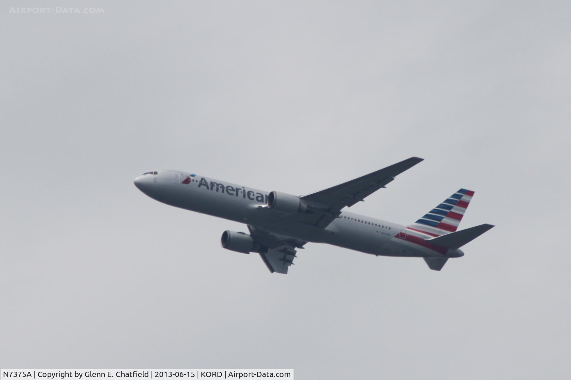 N7375A, 1992 Boeing 767-323 C/N 25202, Over Itasca after departing O'Hare Airport