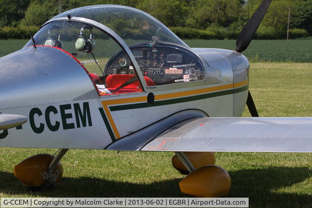 G-CCEM, 2003 Aerotechnik EV-97A Eurostar C/N PFA 315-13987, Aerotechnik EV-97A Eurostar at The Real Aeroplane Club's Jolly June Jaunt, Breighton Airfield, 2013.