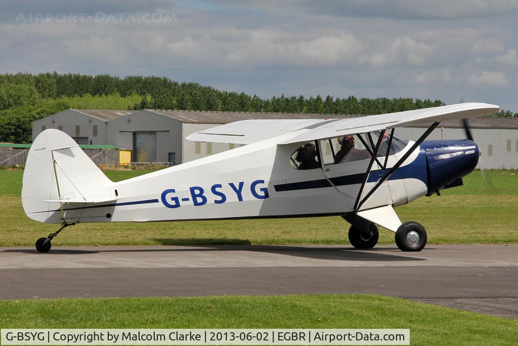 G-BSYG, 1947 Piper PA-12 Super Cruiser C/N 12-2106, Piper PA-12 Super Cruiser at The Real Aeroplane Club's Jolly June Jaunt, Breighton Airfield, 2013.