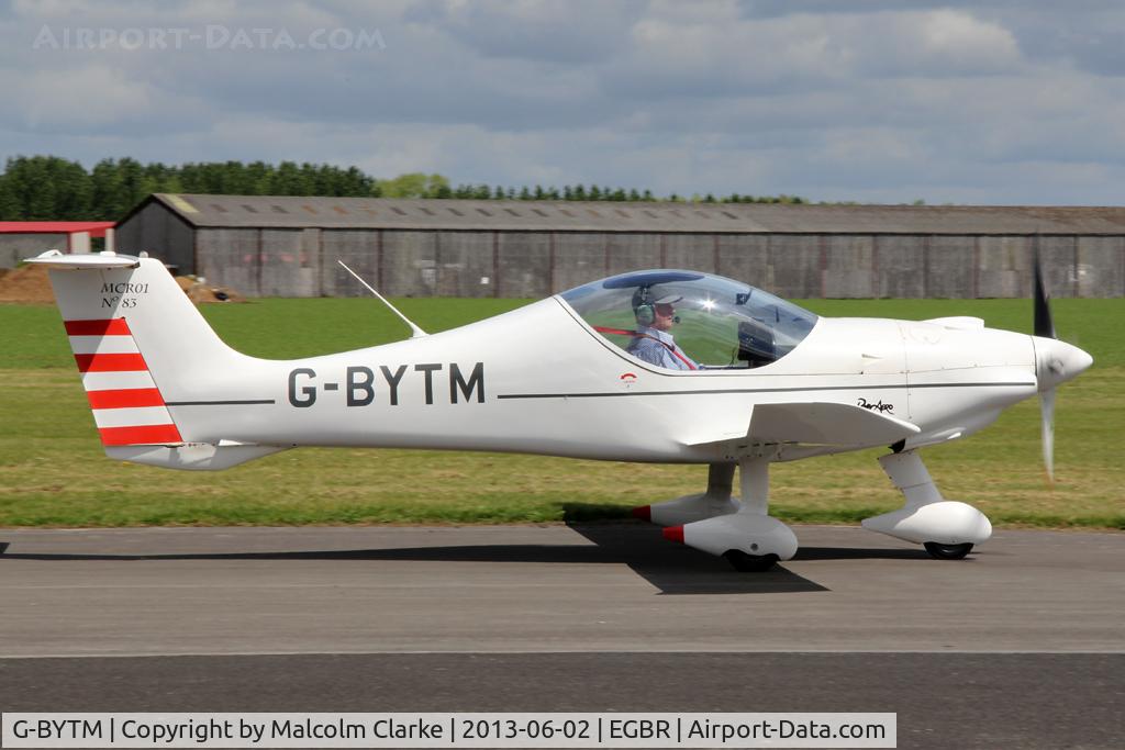 G-BYTM, 2000 Dyn'Aero MCR-01 UL C/N PFA 301-13440, Dyn'Aero MCR-01 Banbi at The Real Aeroplane Club's Jolly June Jaunt, Breighton Airfield, 2013.