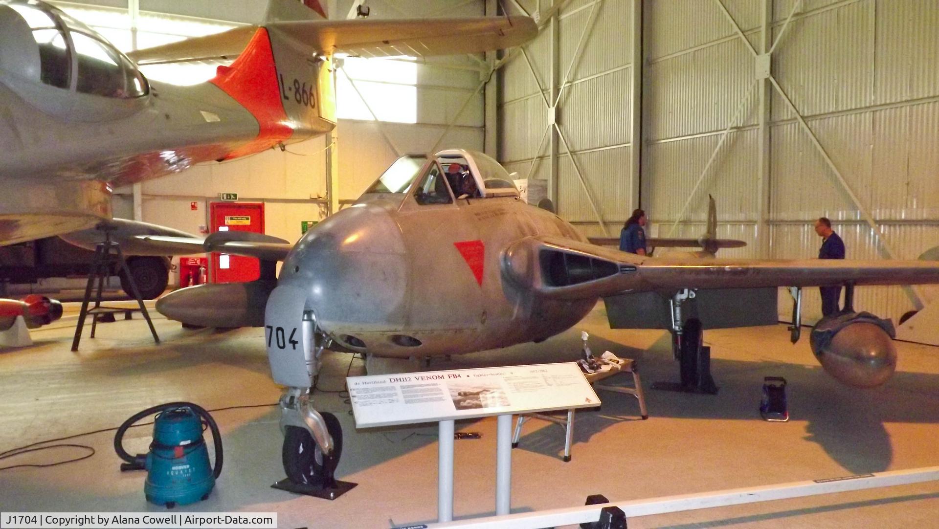 J1704, 1955 De Havilland DH-112 Venom FB.50 C/N 874, J1704 at RAF Cosford.