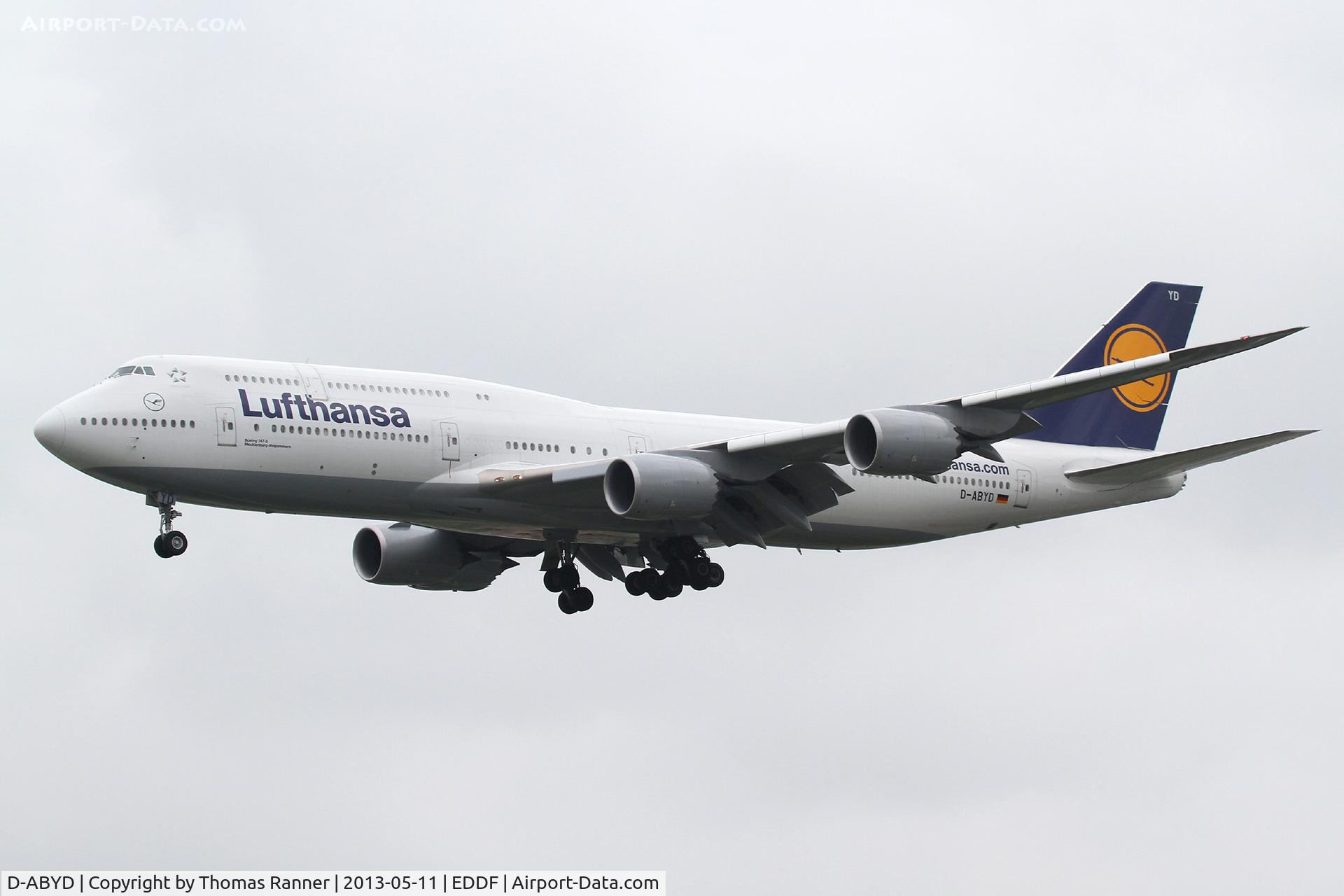 D-ABYD, 2012 Boeing 747-830 C/N 37829, Lufthansa Boeing 747-8